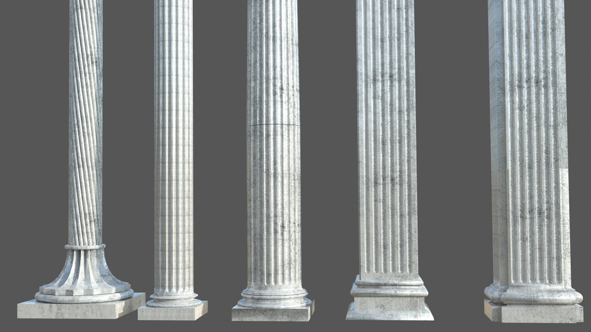 Colone 1 set of marble columns 3D model_12