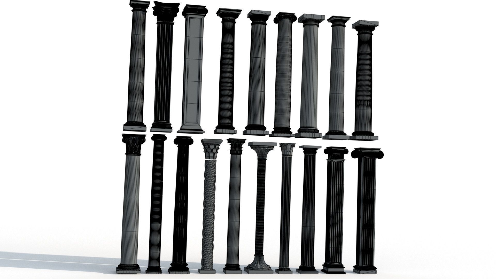 Colone 1 set of marble columns 3D model_13