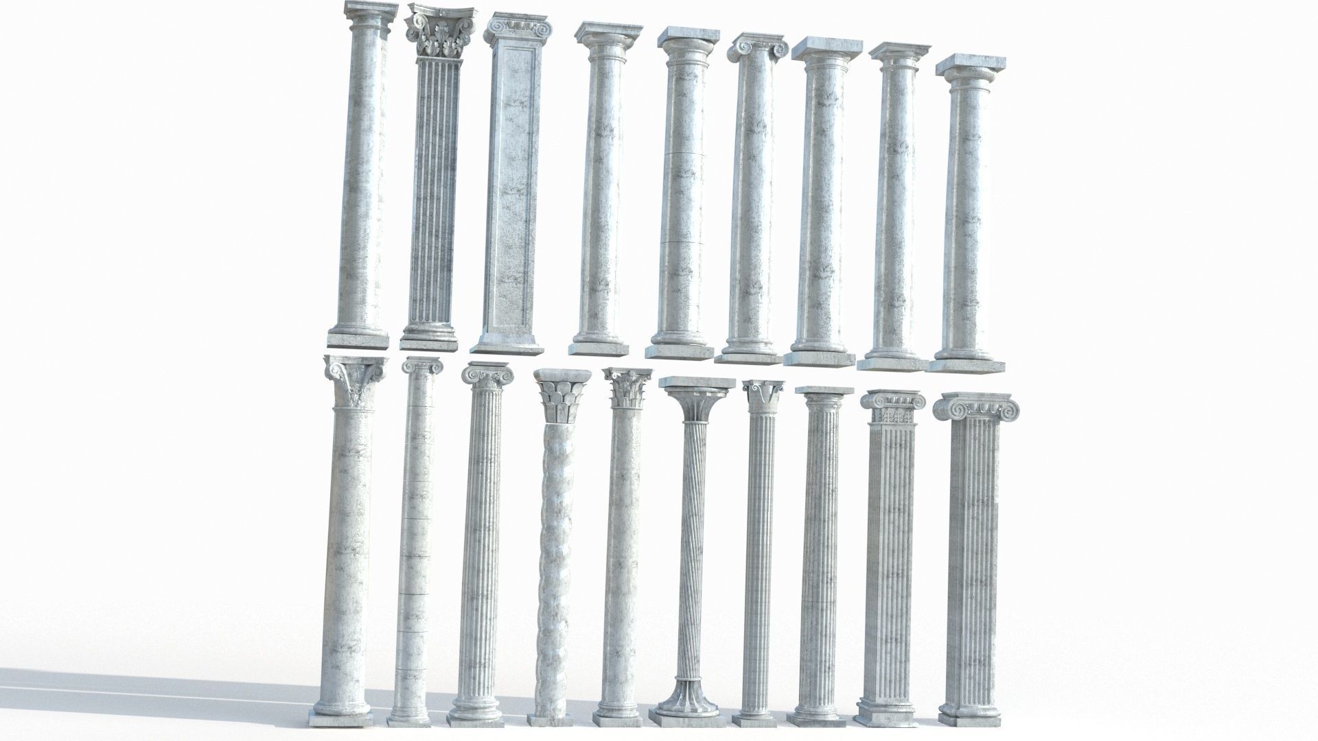 Colone 1 set of marble columns 3D model_1