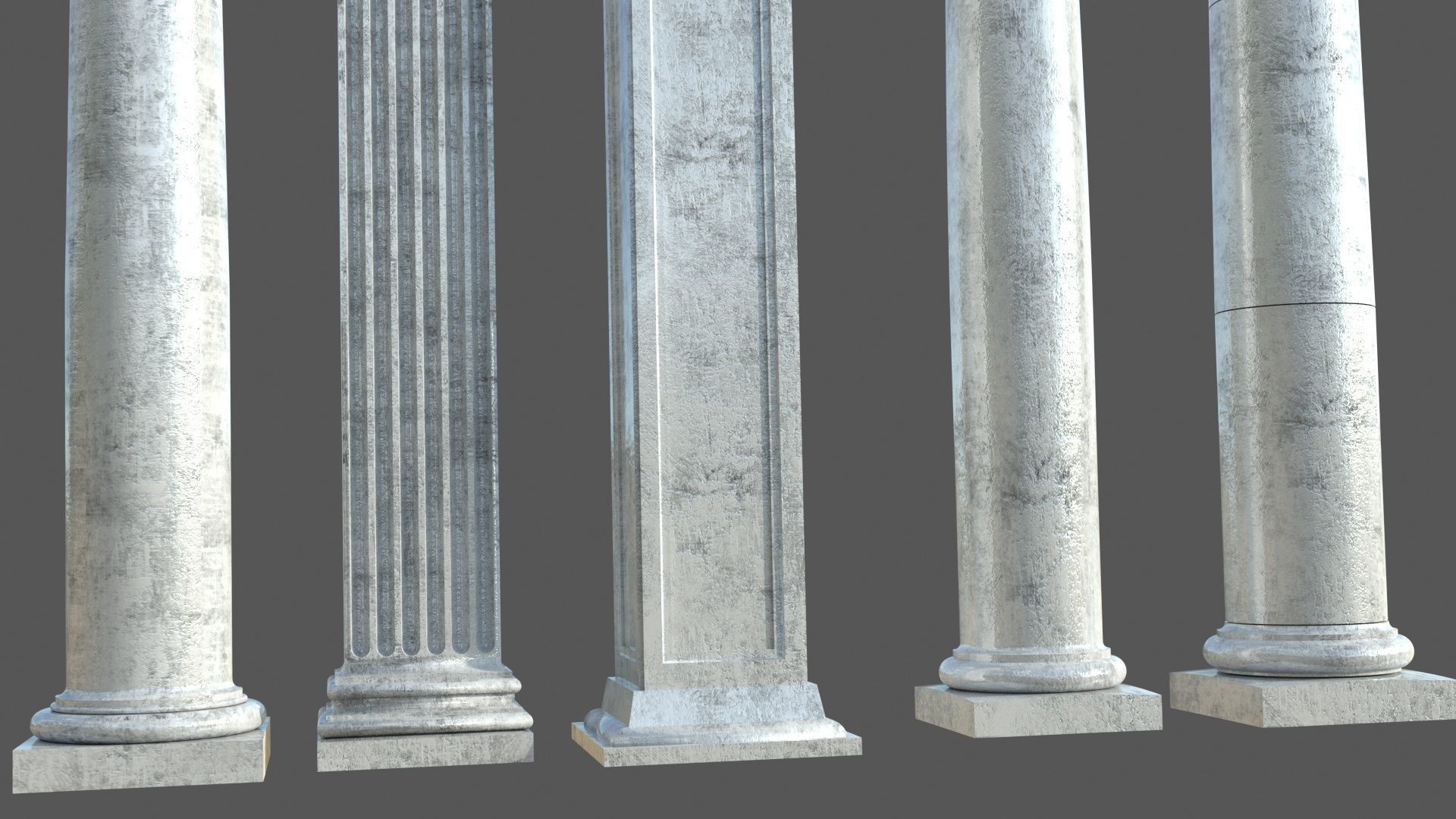Colone 1 set of marble columns 3D model_6