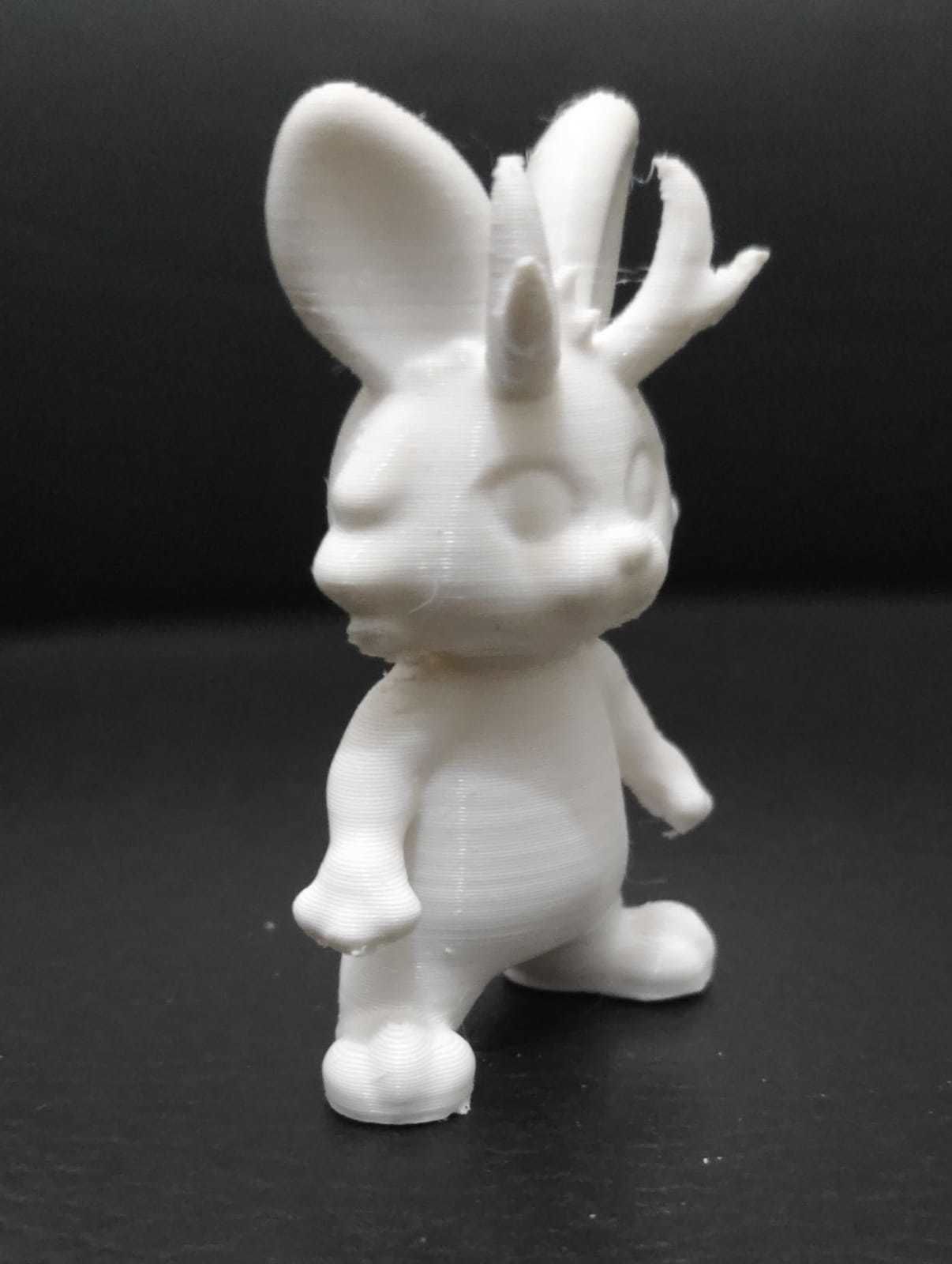 Jackalope bunny figurine 3D print model_5