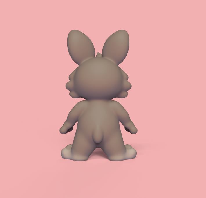 Jackalope bunny figurine 3D print model_3