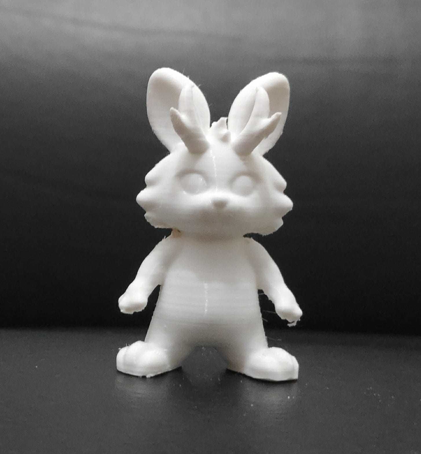 Jackalope bunny figurine 3D print model_4