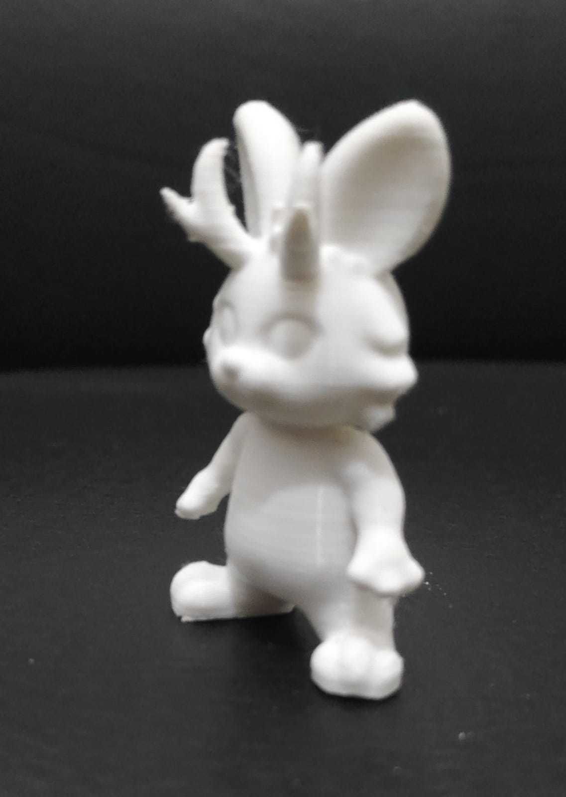 Jackalope bunny figurine 3D print model_9