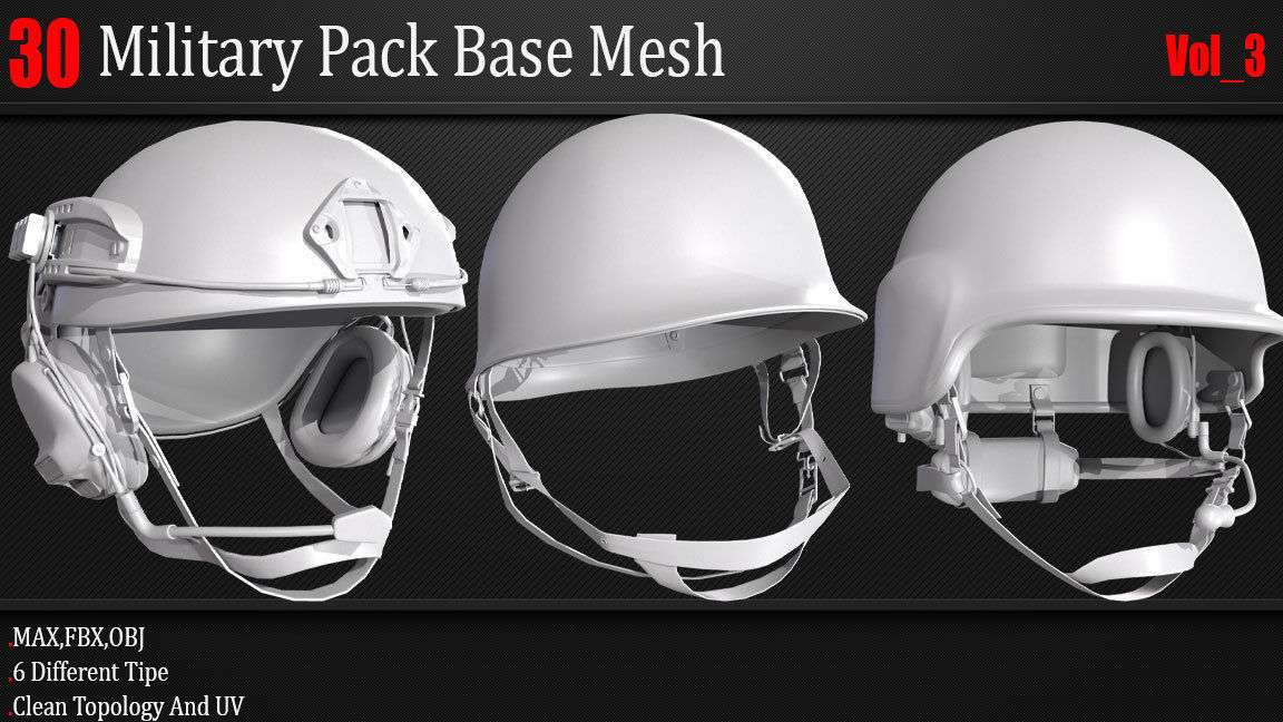 30 Military Pack Base Mesh Vol 03 Game Ready Low-poly 3D model_11