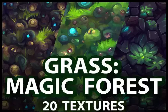 Grass Magic Forest Floor 20 TEXTURES Hand-painted Seamless -----