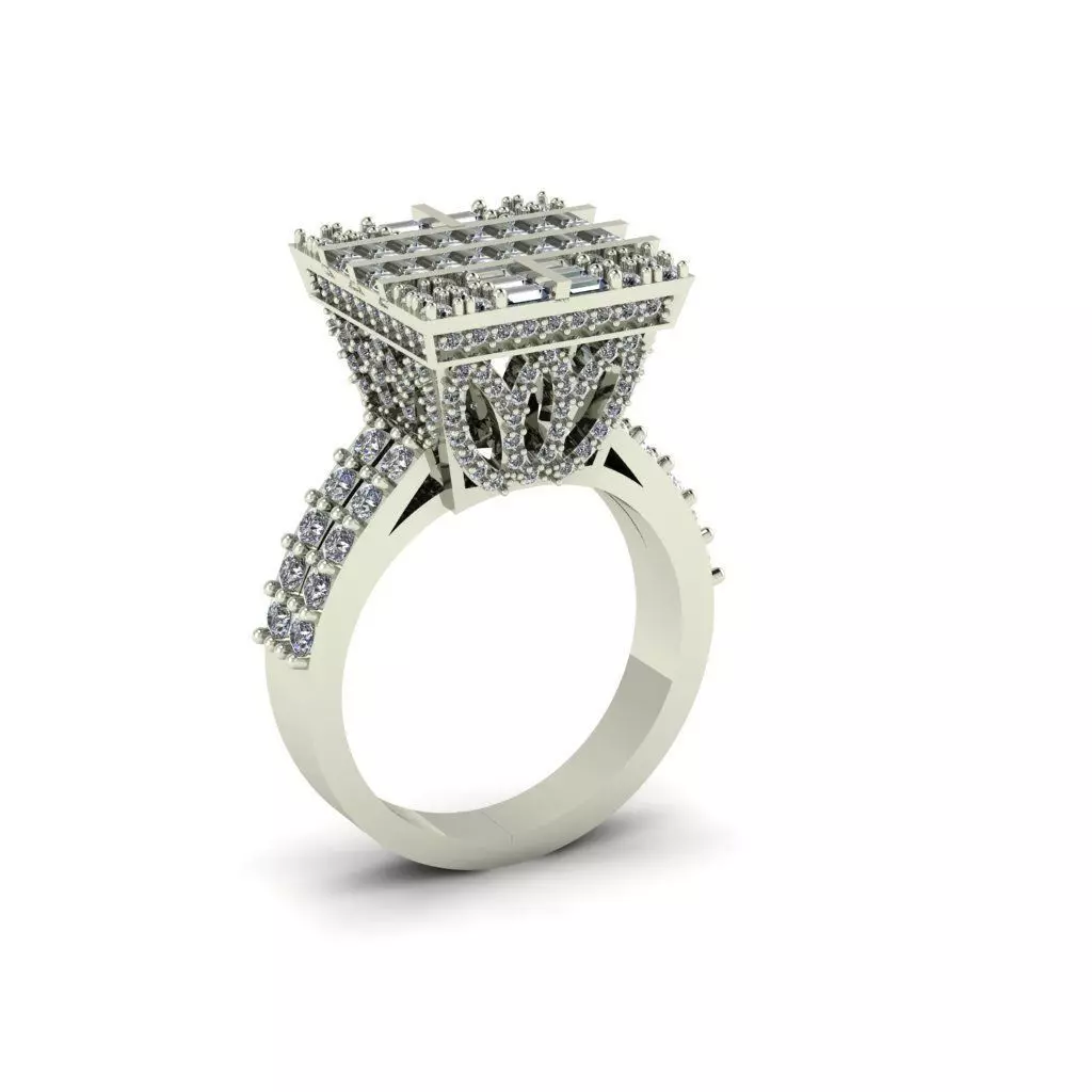 Baguette ring 3D print model