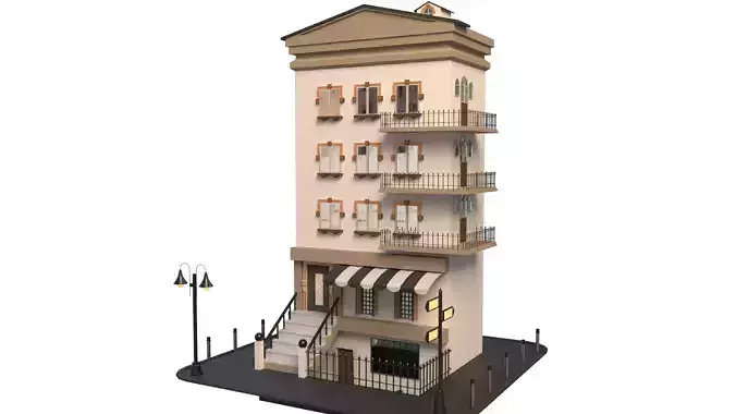 Cartoon Building 3D model
