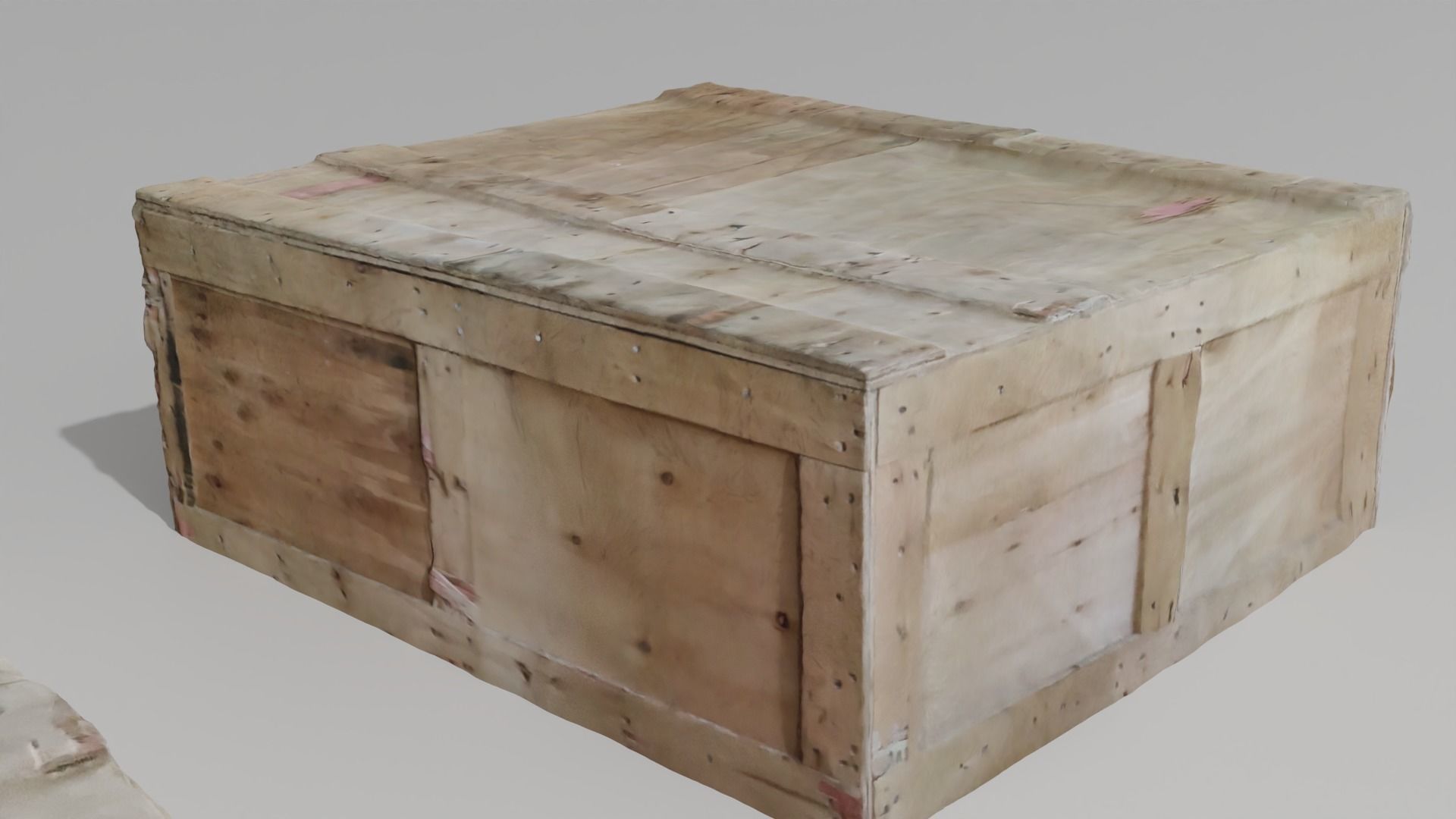 Wooden Chest 3D model_2