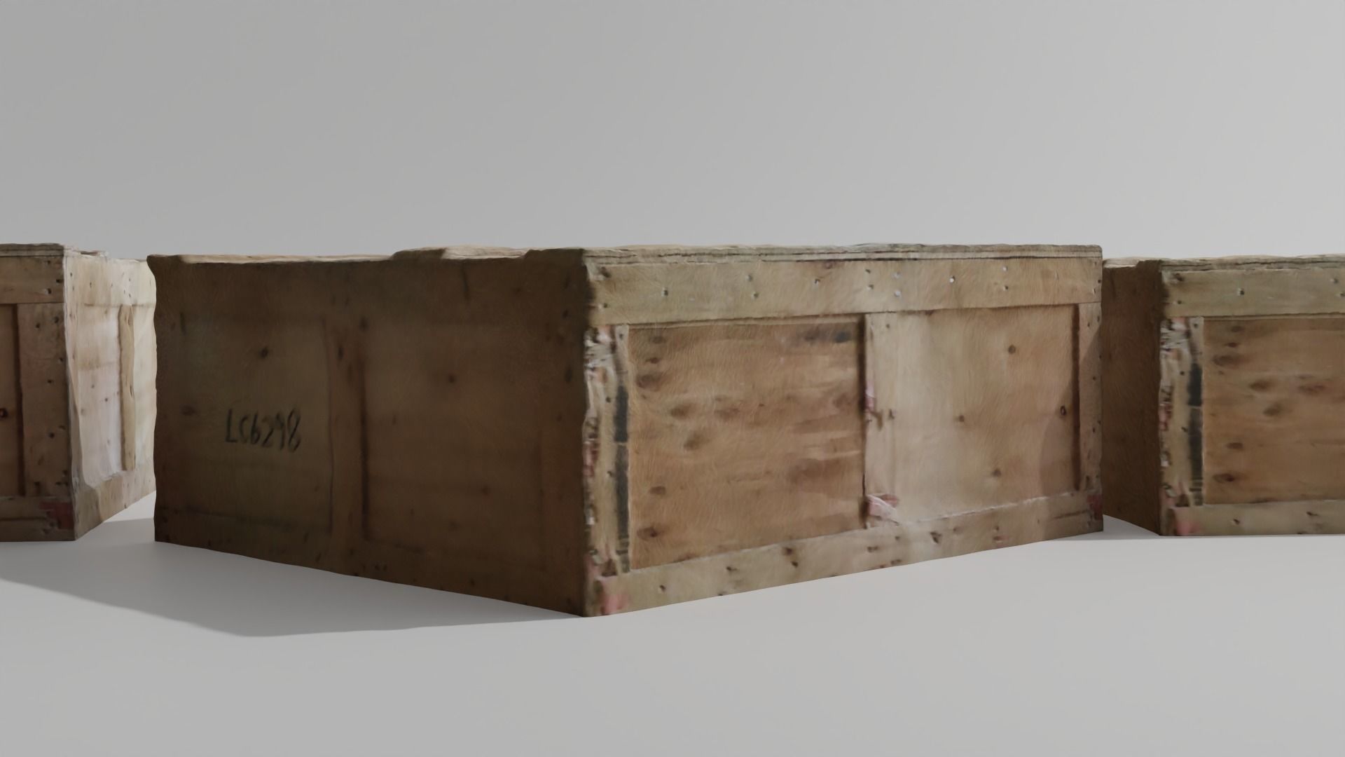 Wooden Chest 3D model_4