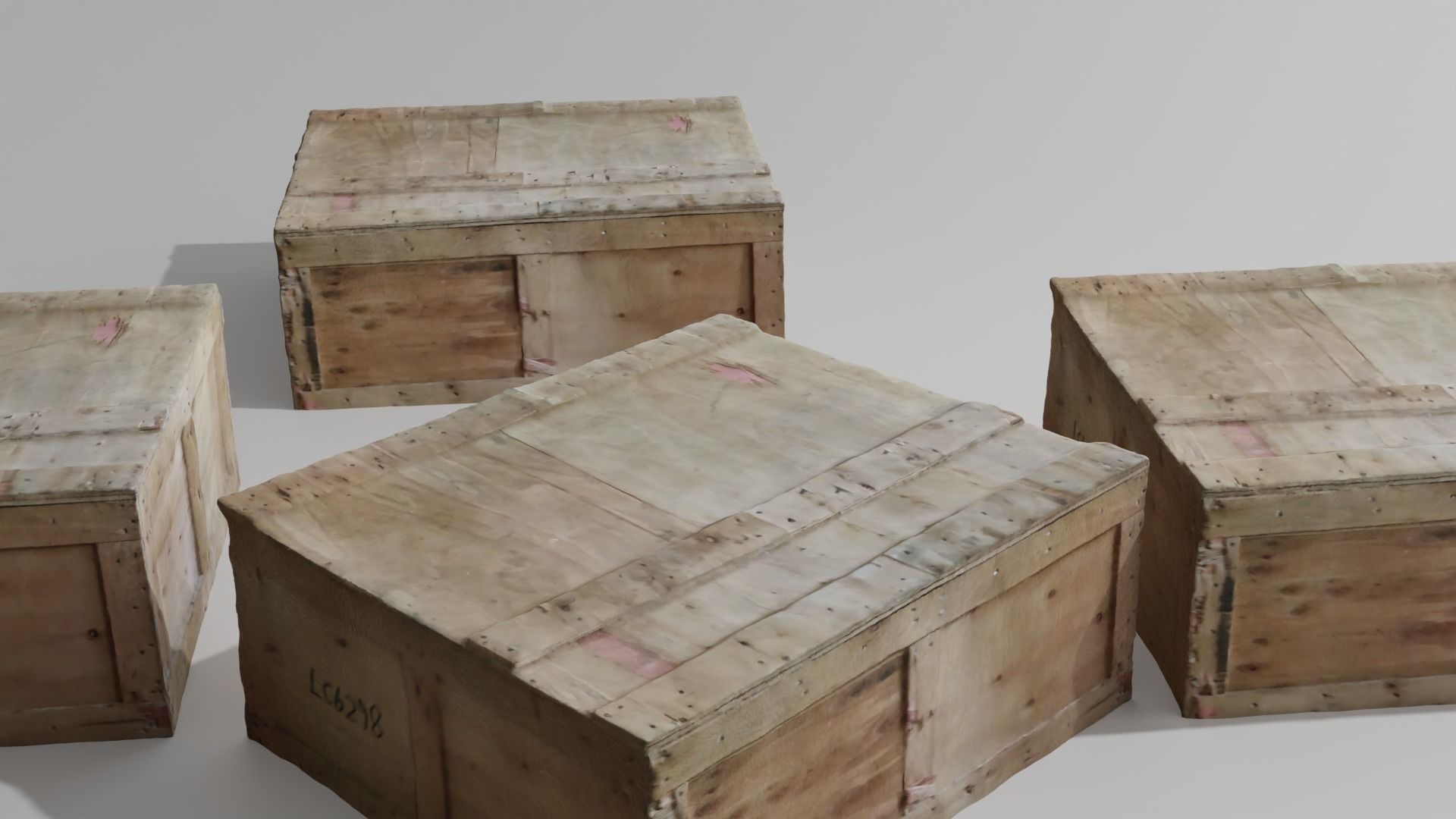Wooden Chest 3D model_5