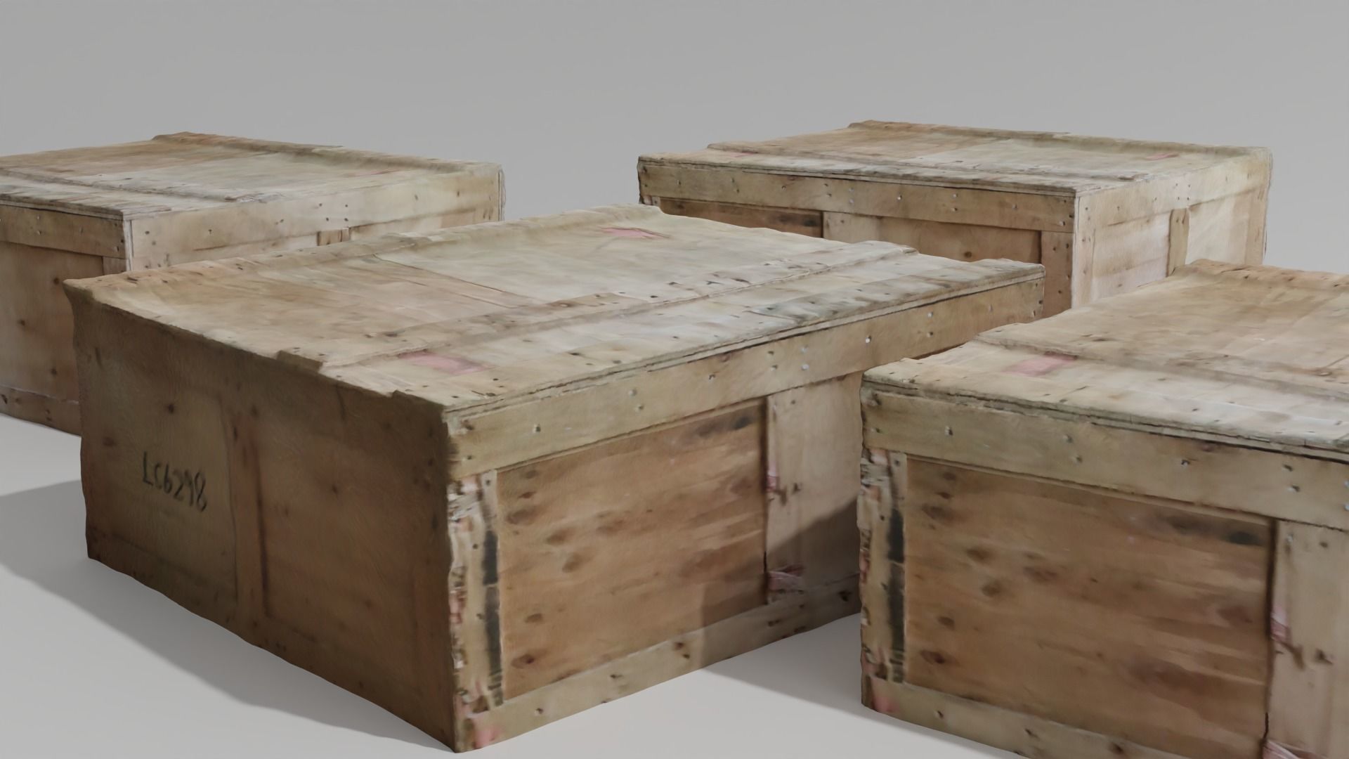 Wooden Chest 3D model_3