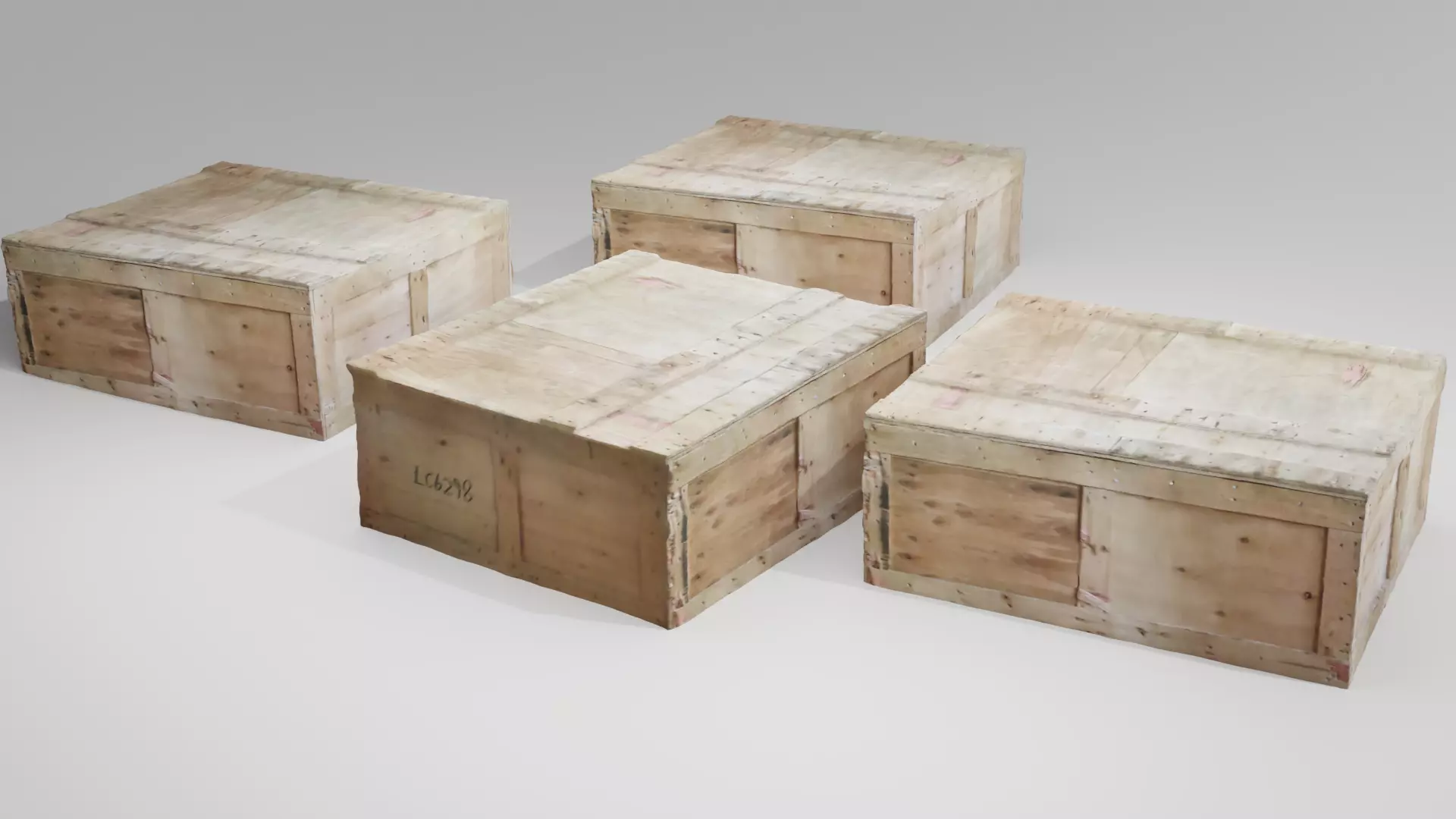 Wooden Chest 3D model_0