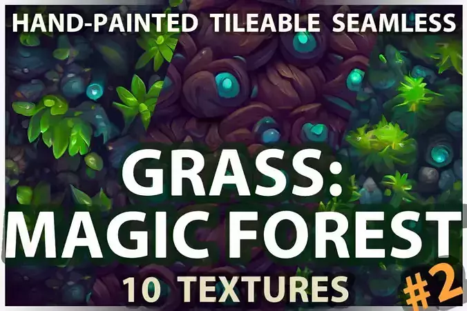 Grass Magic Forest Floor 10 TEXTURES Hand-painted ---PACK 2---