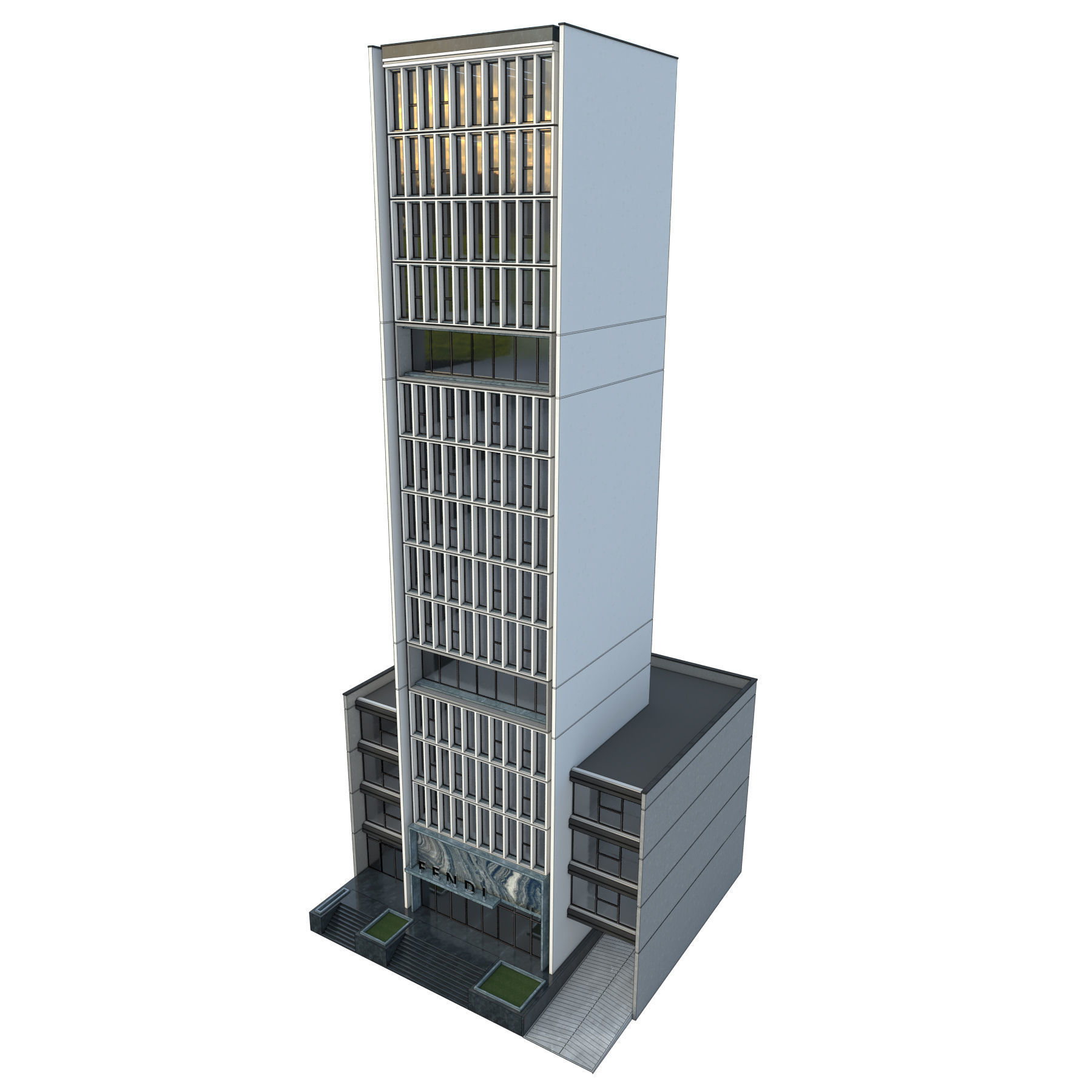 High-rise office building No 1 3D model_5