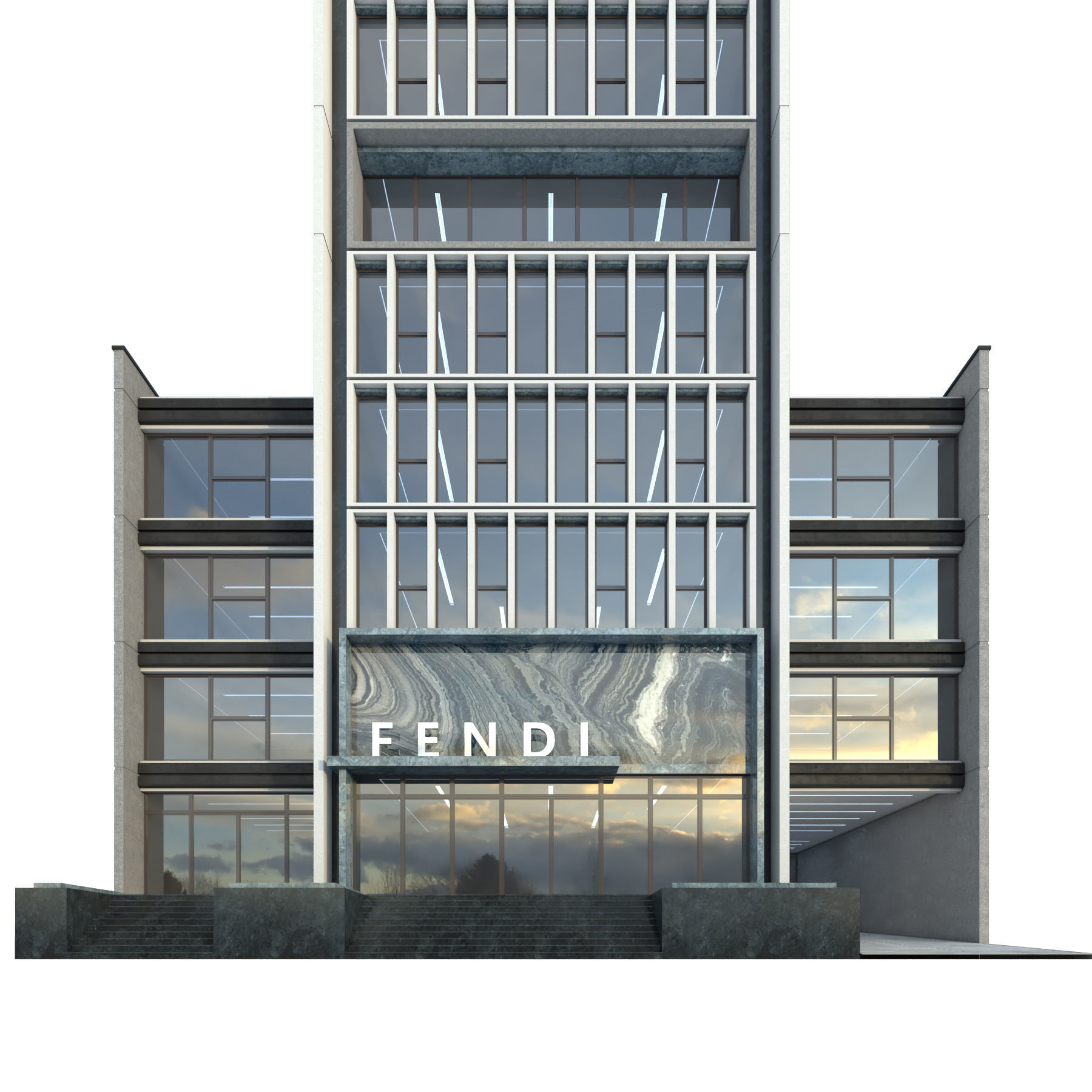 High-rise office building No 1 3D model_2