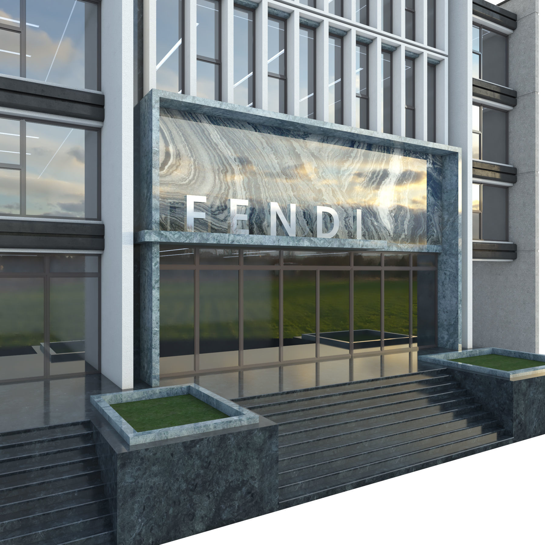 High-rise office building No 1 3D model_6