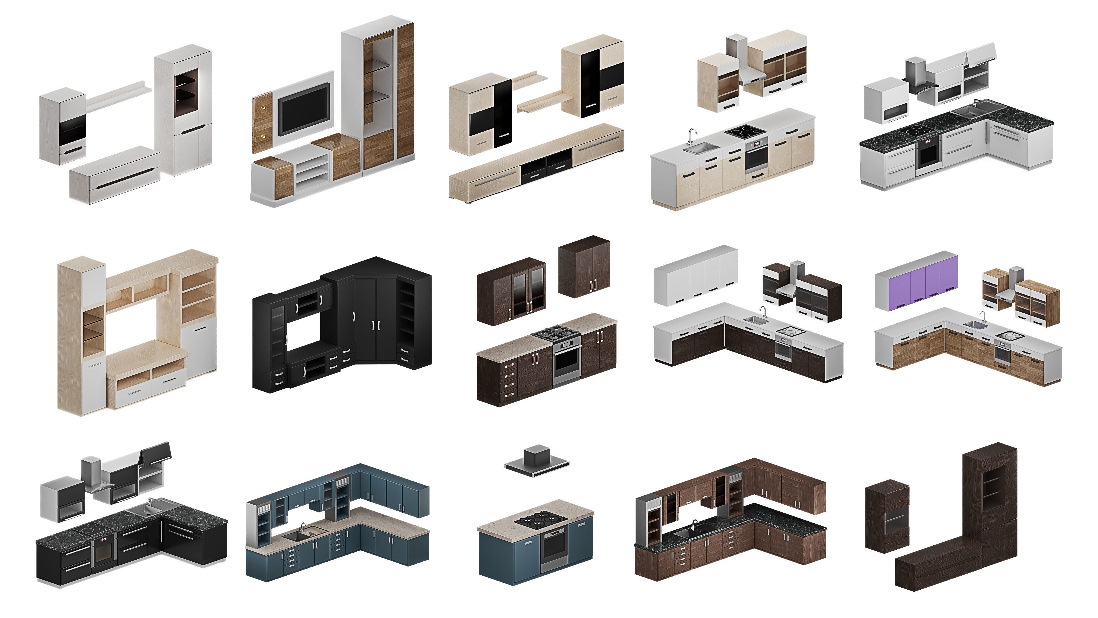 Furniture Realistic Low-poly 3D model_10