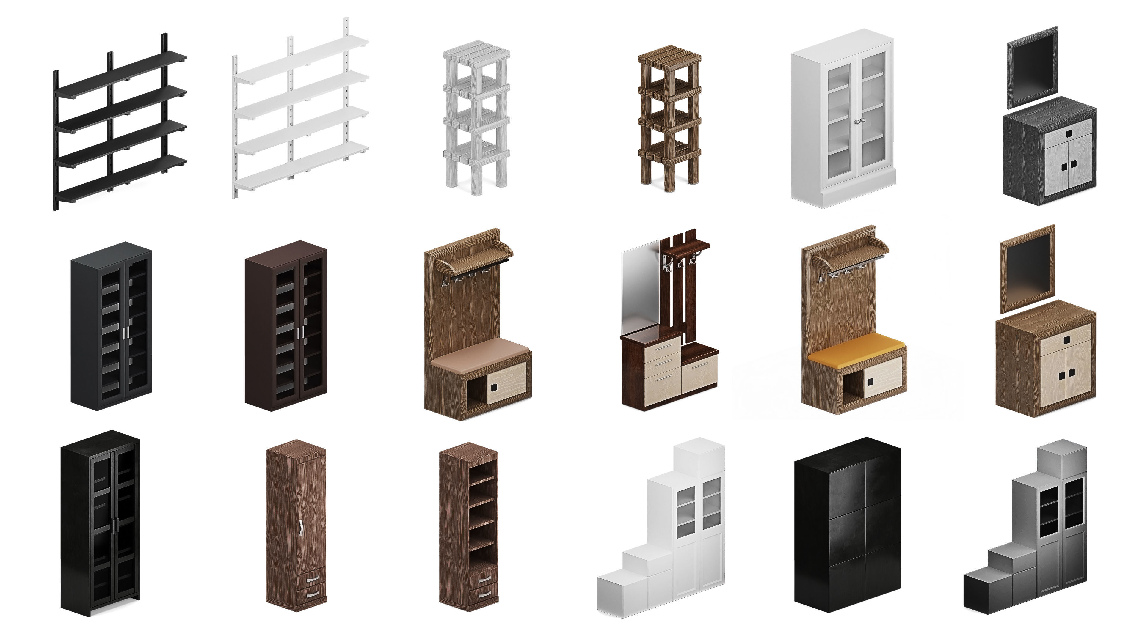 Furniture Realistic Low-poly 3D model_21