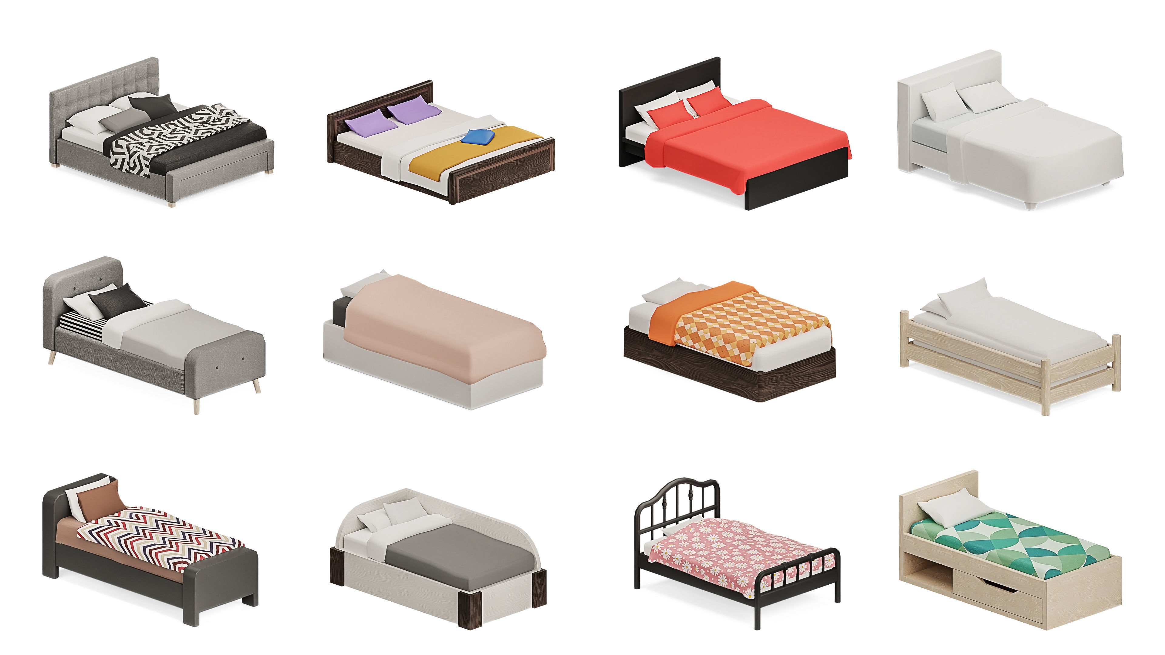 Furniture Realistic Low-poly 3D model_17