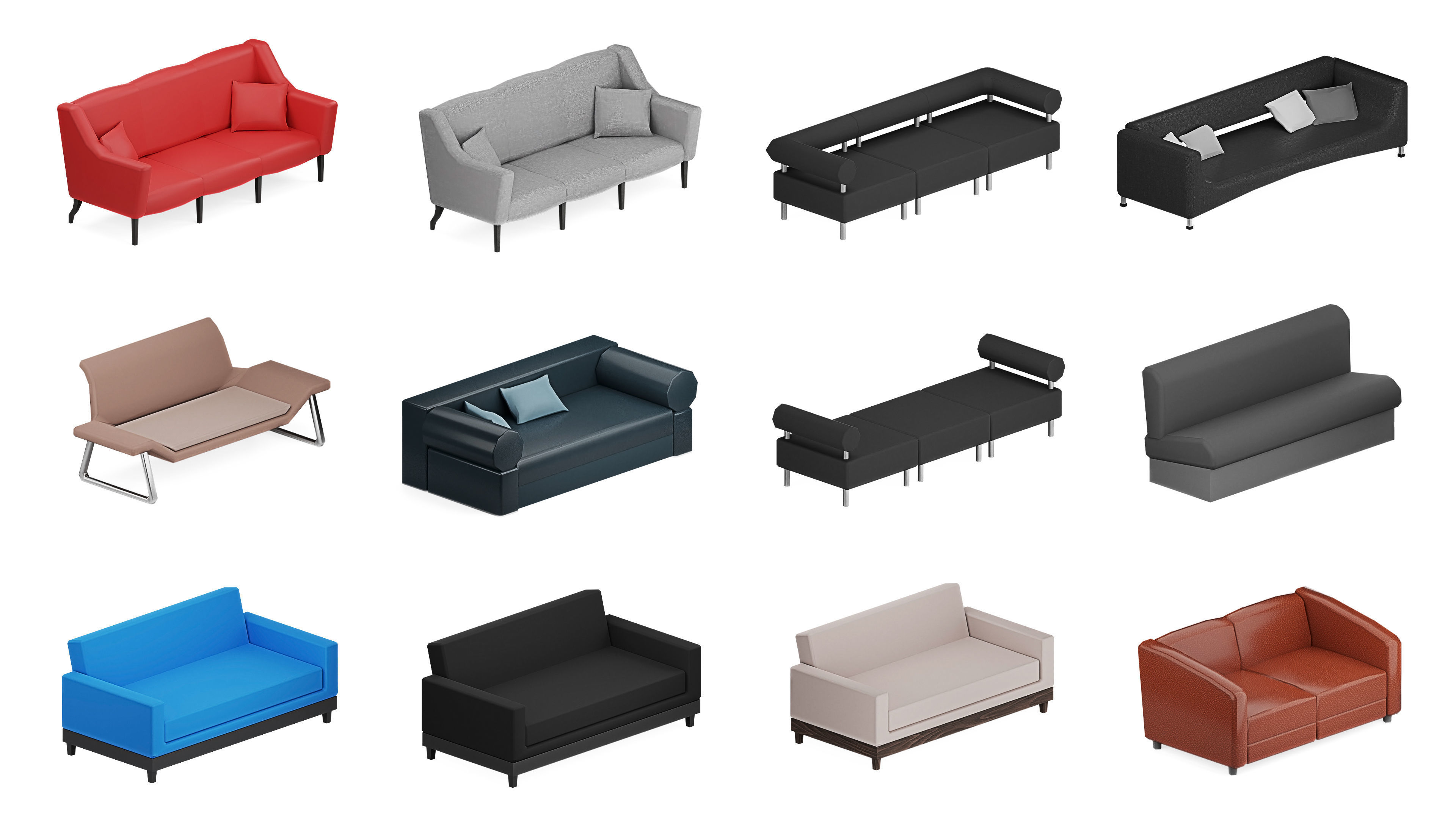 Furniture Realistic Low-poly 3D model_19