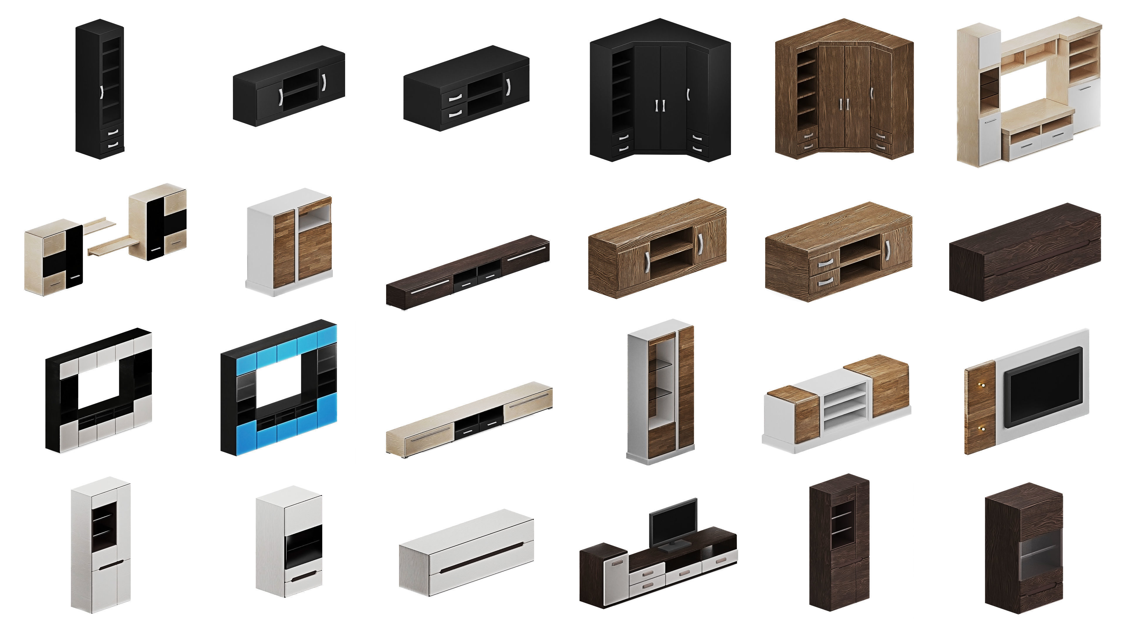 Furniture Realistic Low-poly 3D model_11