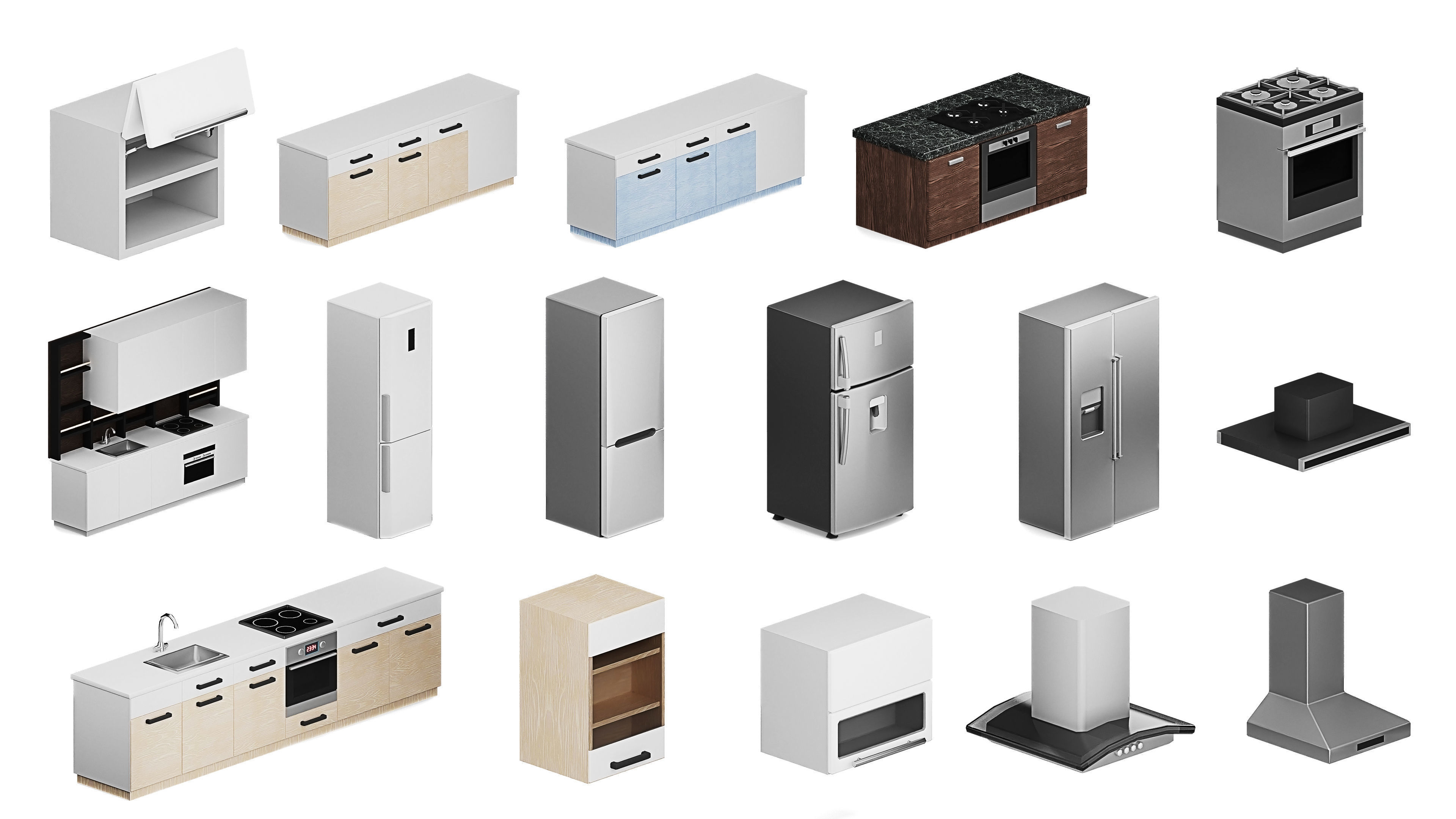 Furniture Realistic Low-poly 3D model_13