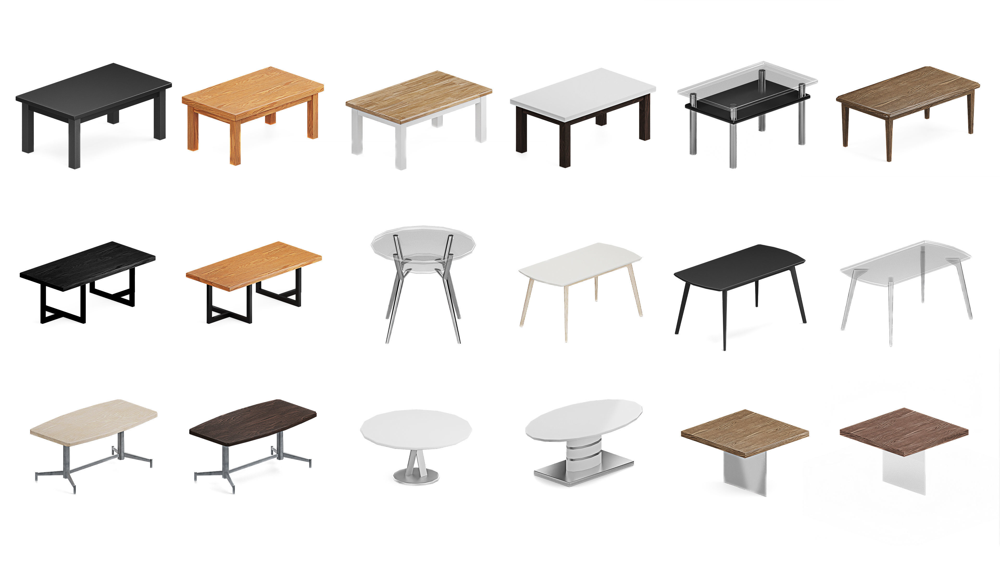 Furniture Realistic Low-poly 3D model_8