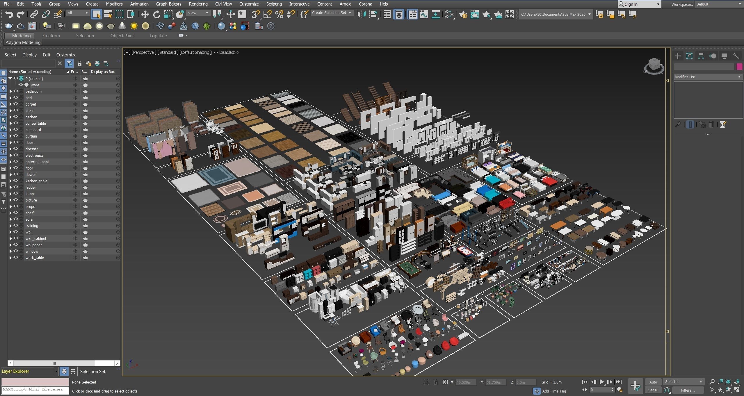 Furniture Realistic Low-poly 3D model_48
