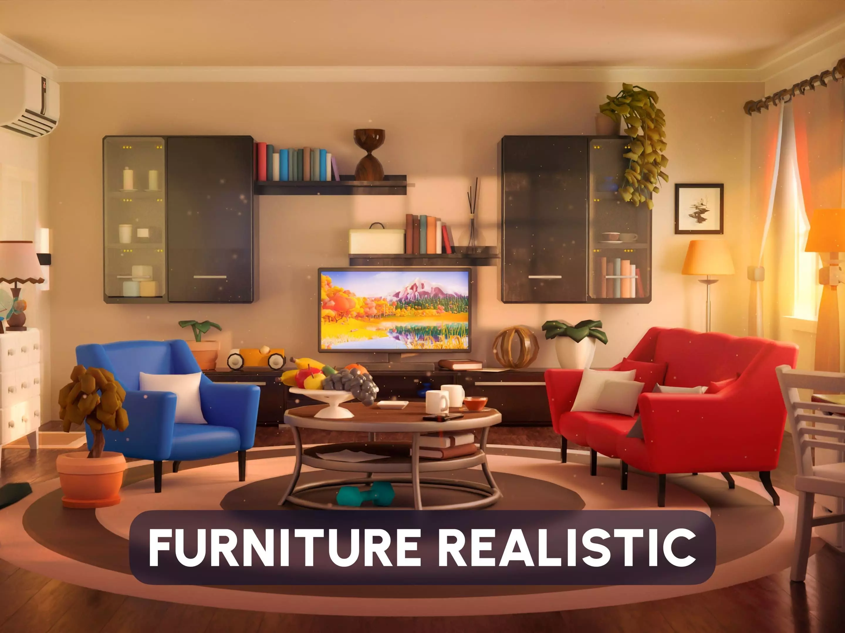 Furniture Realistic Low-poly 3D model_0