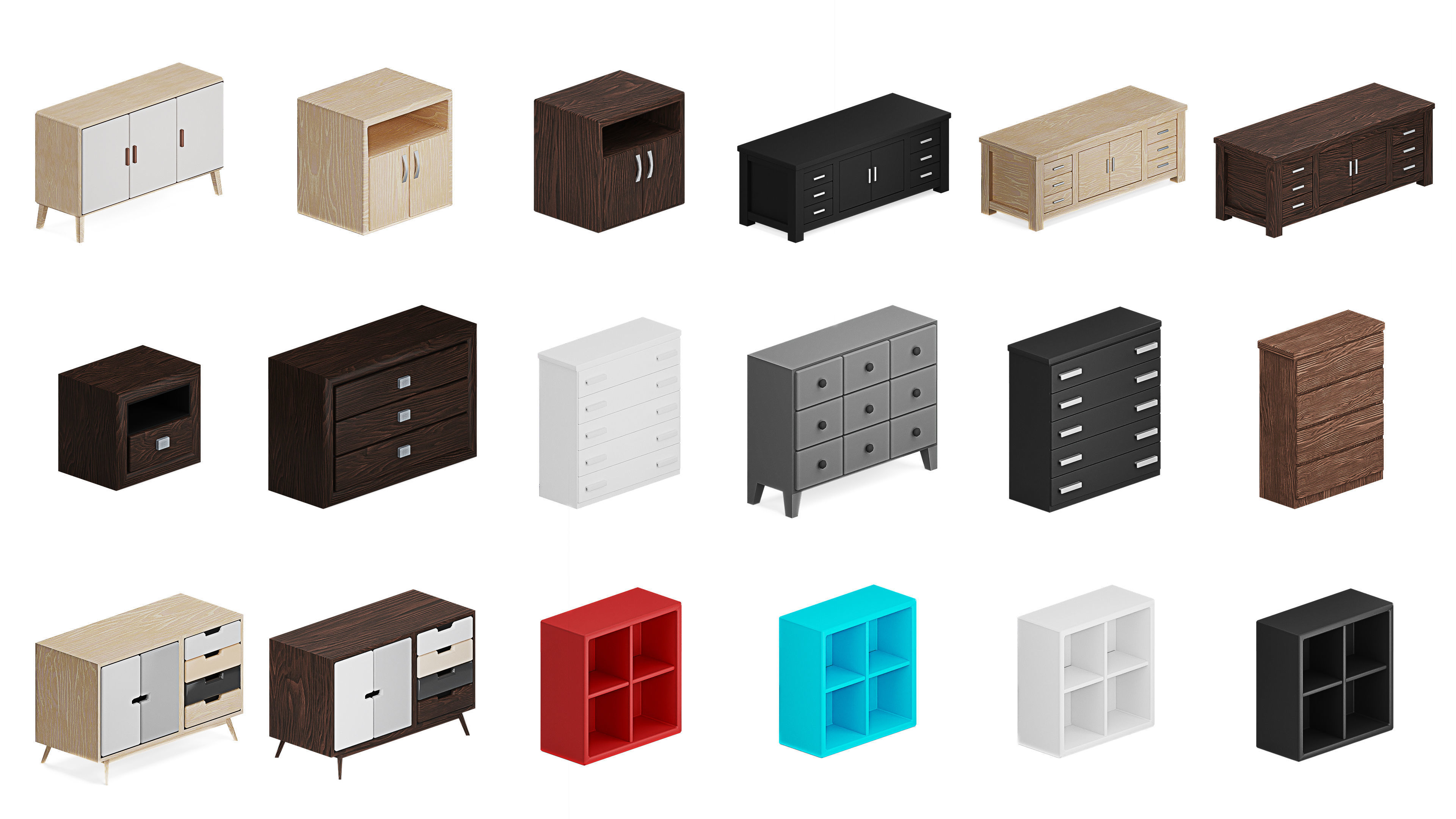 Furniture Realistic Low-poly 3D model_22