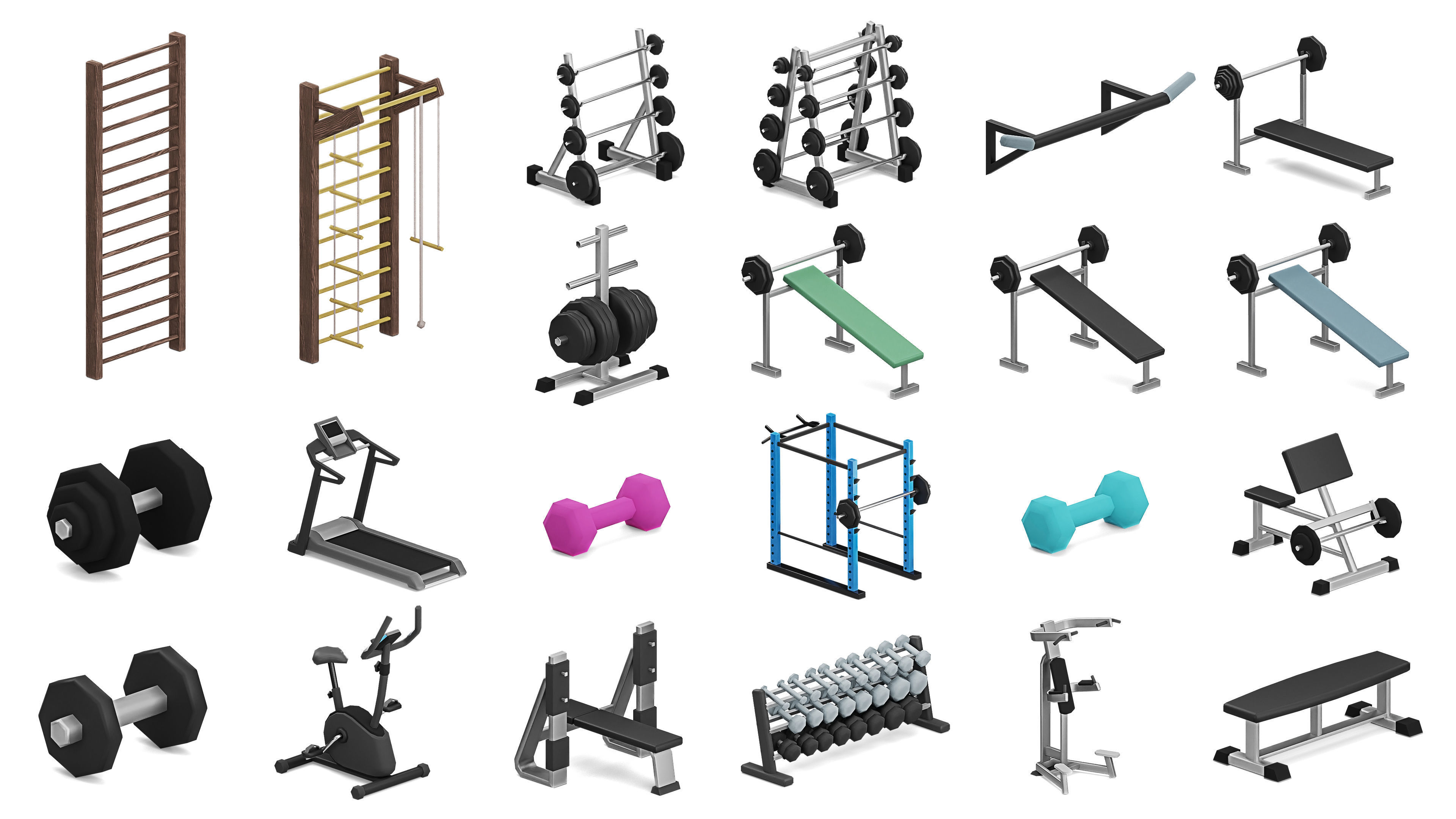 Furniture Realistic Low-poly 3D model_27