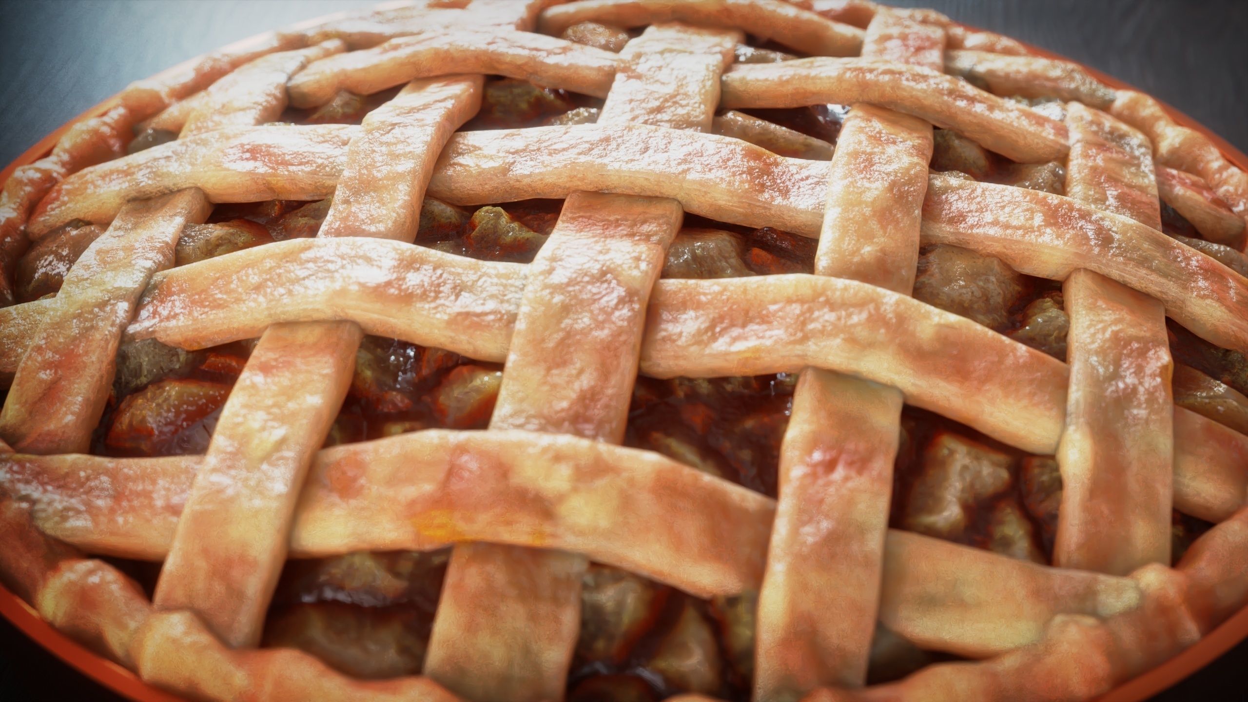 Apple Pie-With Procedural Materials-Blender 3D model_2