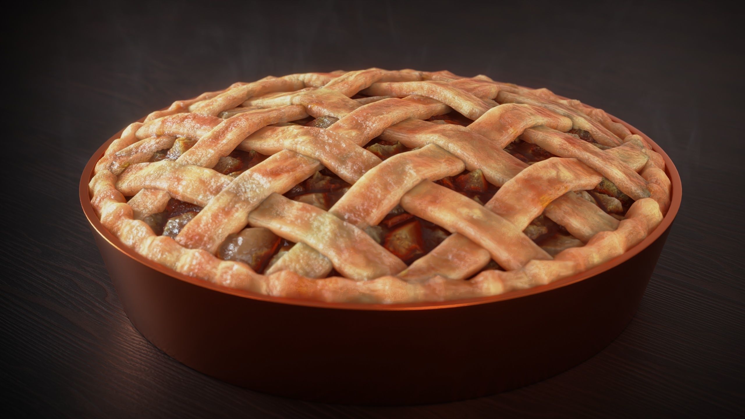 Apple Pie-With Procedural Materials-Blender 3D model_5