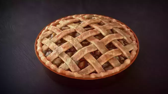 Apple Pie-With Procedural Materials-Blender 3D model