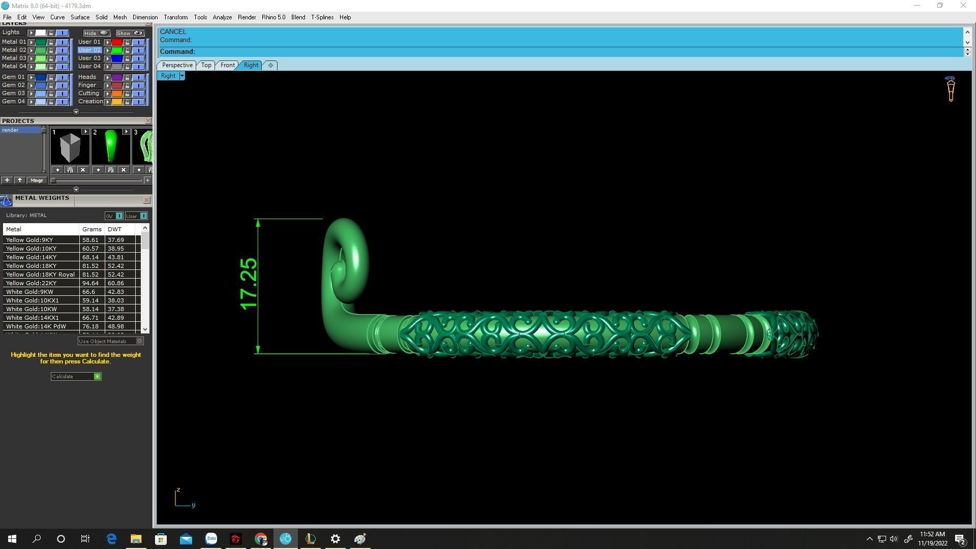 Monkey king hoop bangle 4179 3D print model_5