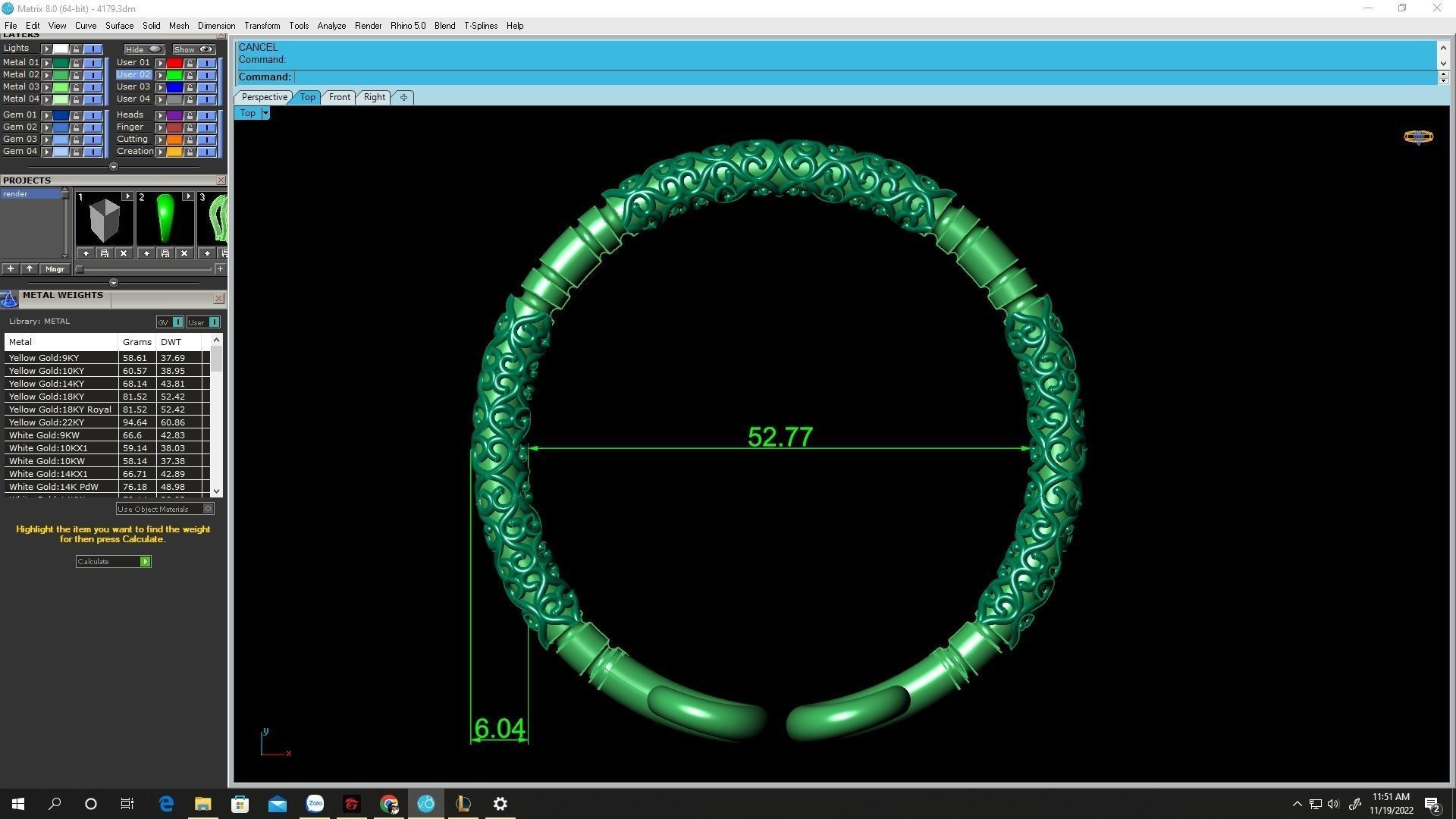 Monkey king hoop bangle 4179 3D print model_4