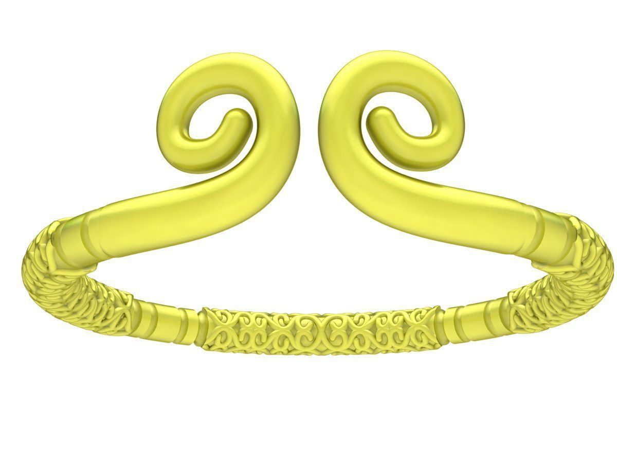 Monkey king hoop bangle 4179 3D print model_6