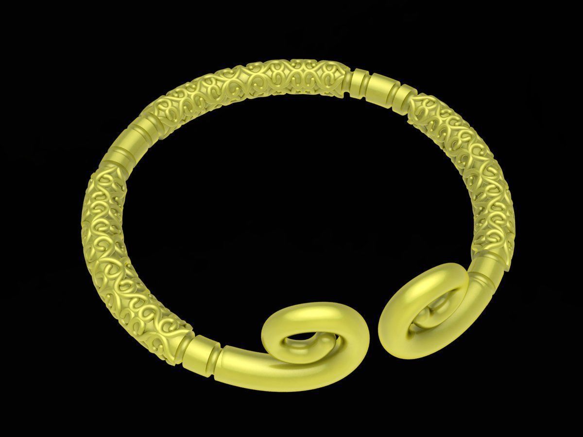 Monkey king hoop bangle 4179 3D print model_7