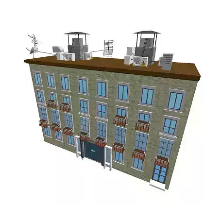 Set of buildings for roblox Low-poly 3D model