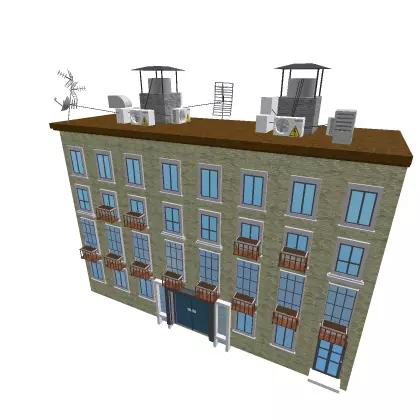Set of buildings for roblox Low-poly 3D model_0