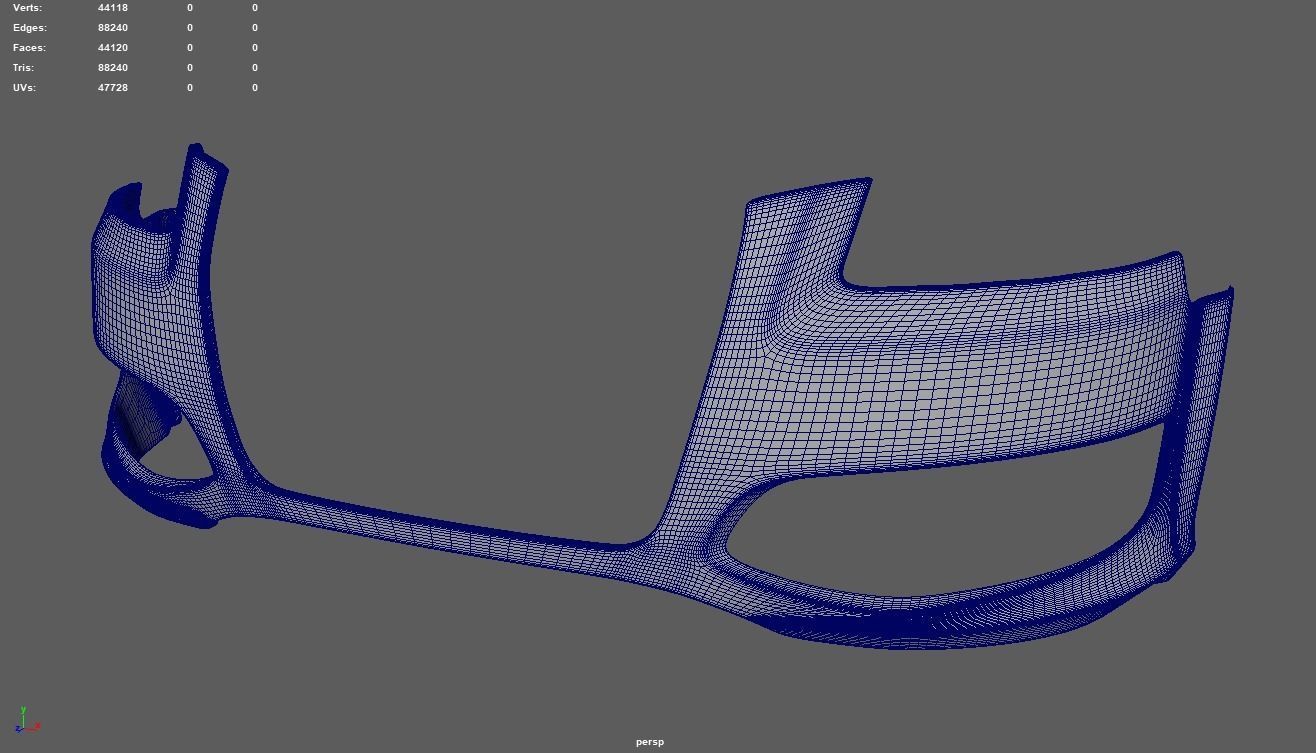 Front Bumper Audi A3 Low-poly 3D model_8