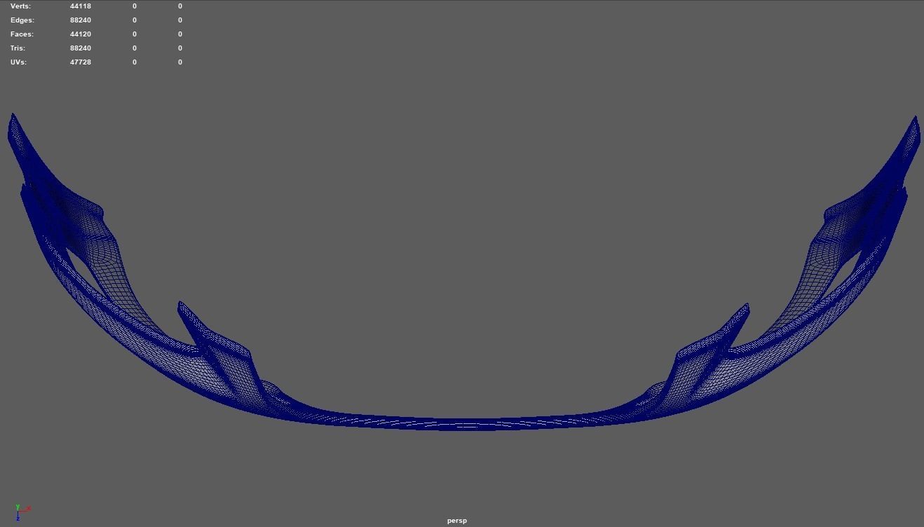 Front Bumper Audi A3 Low-poly 3D model_10