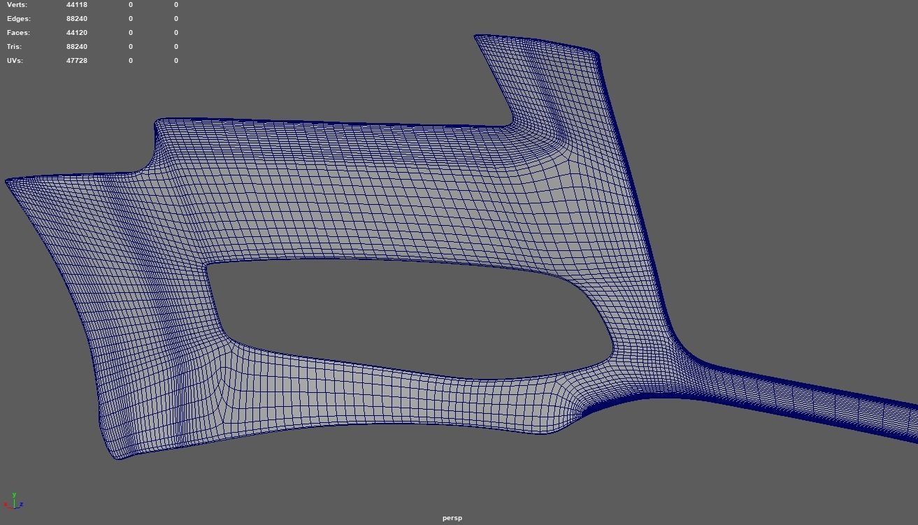 Front Bumper Audi A3 Low-poly 3D model_12