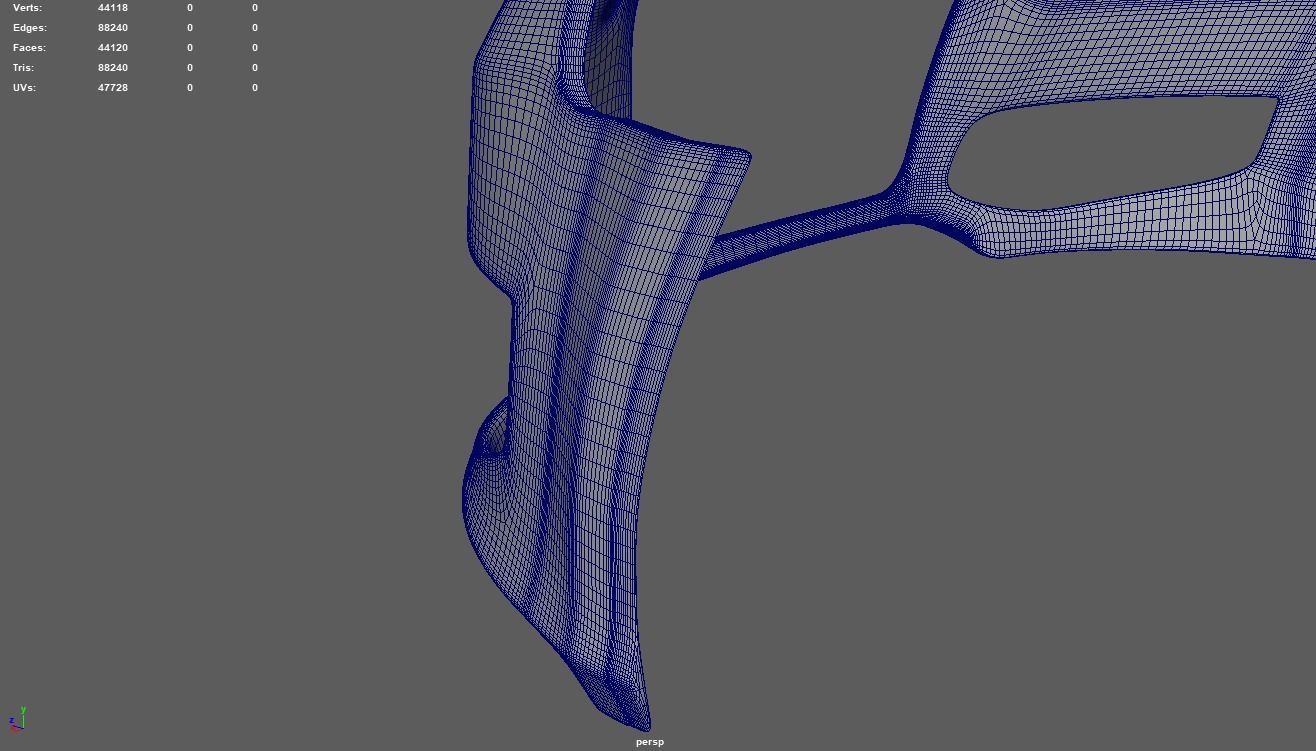 Front Bumper Audi A3 Low-poly 3D model_13