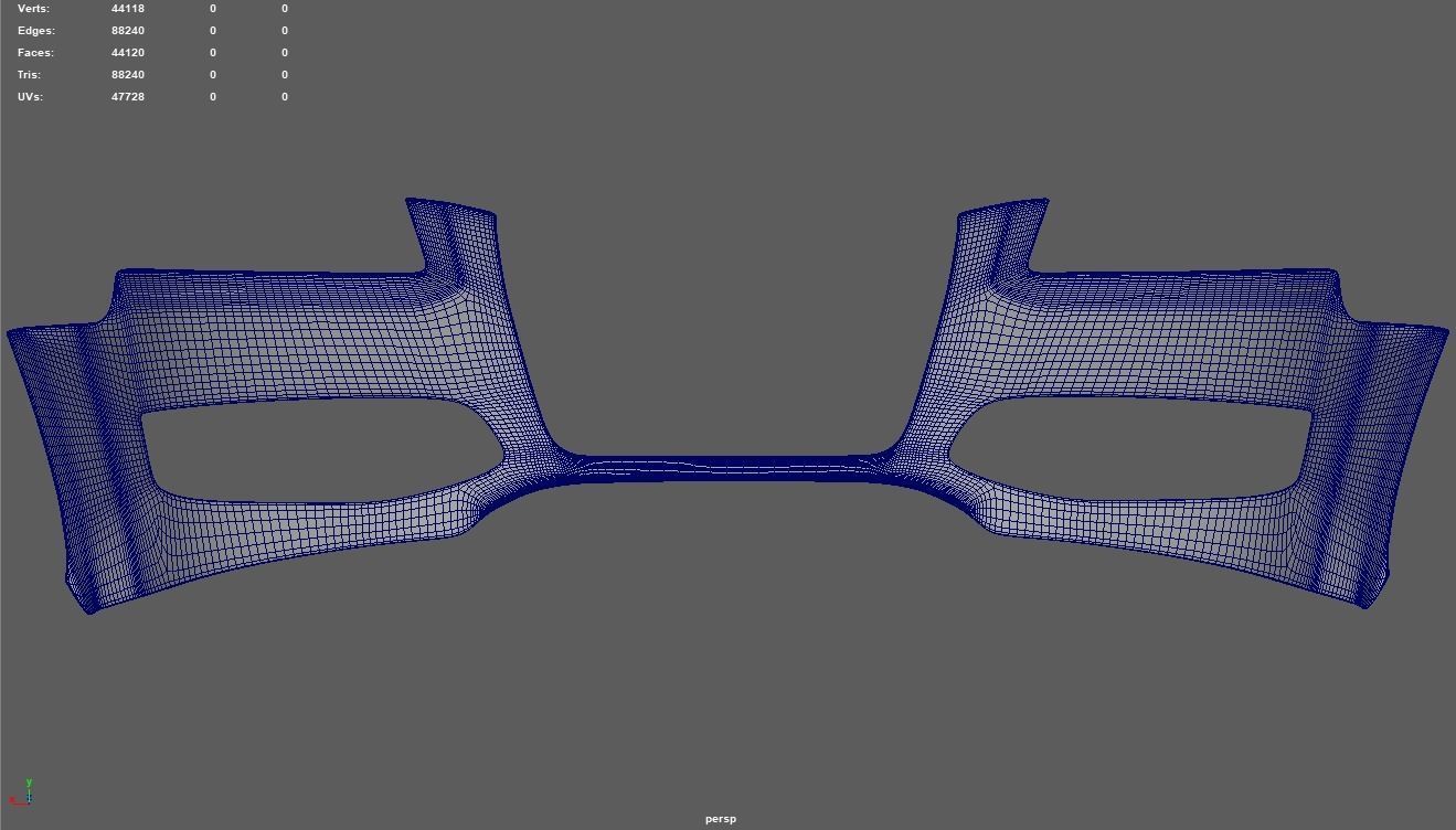 Front Bumper Audi A3 Low-poly 3D model_11