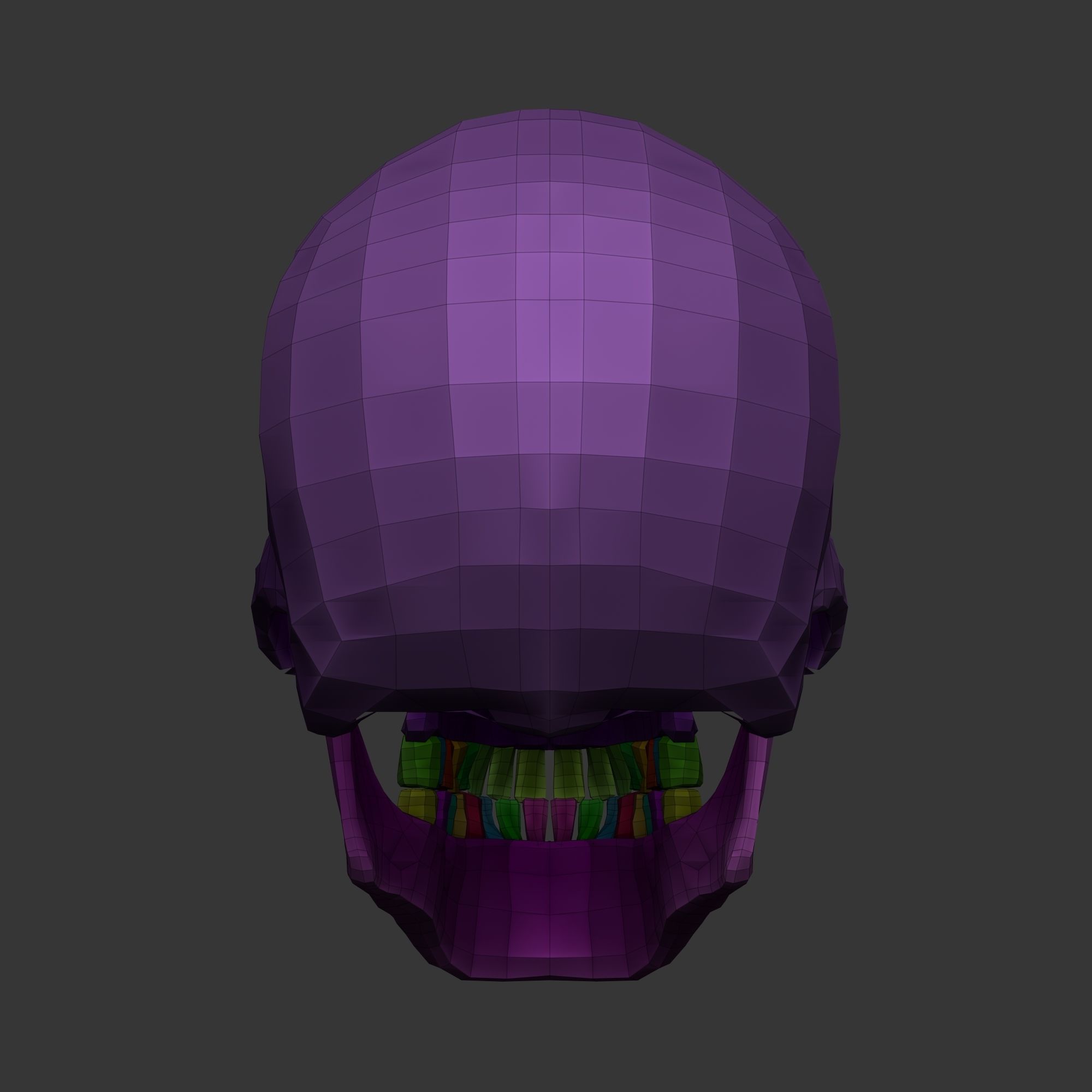 Human Skull Model Low-poly 3D model_15