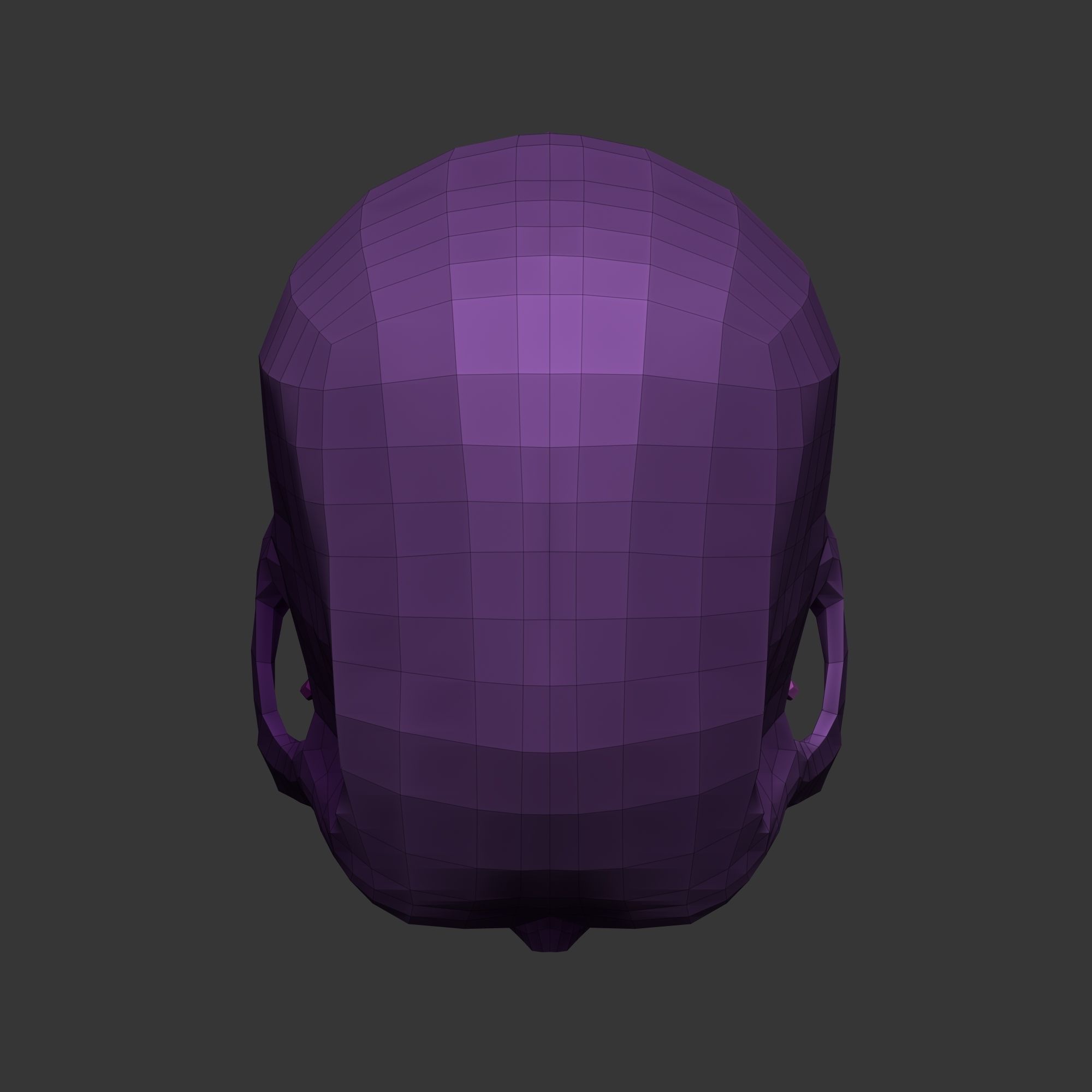 Human Skull Model Low-poly 3D model_13