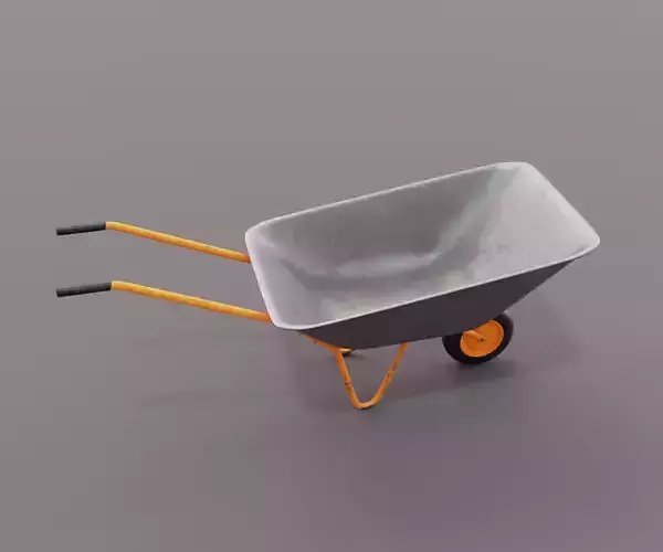 Realistic Orange wheelbarrow