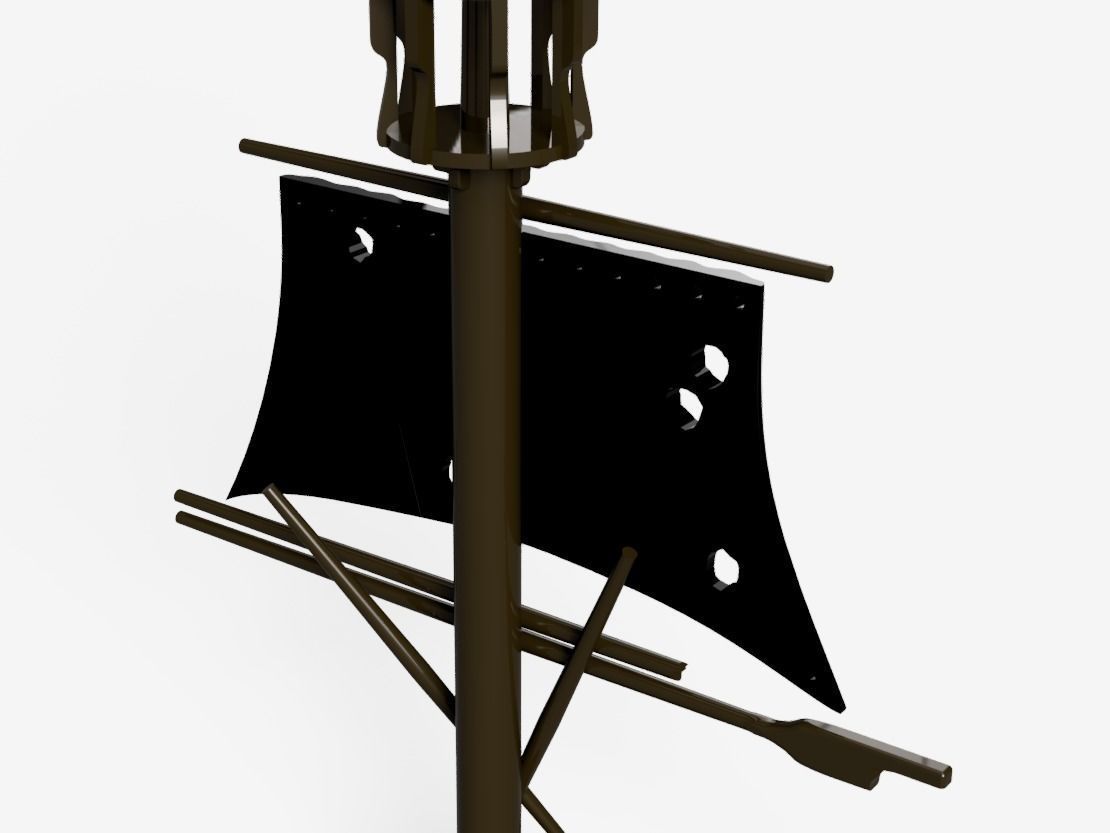 Swashbuckling Pirate of the Caribbean Flag - 3D Printable Magic 3D print model_10